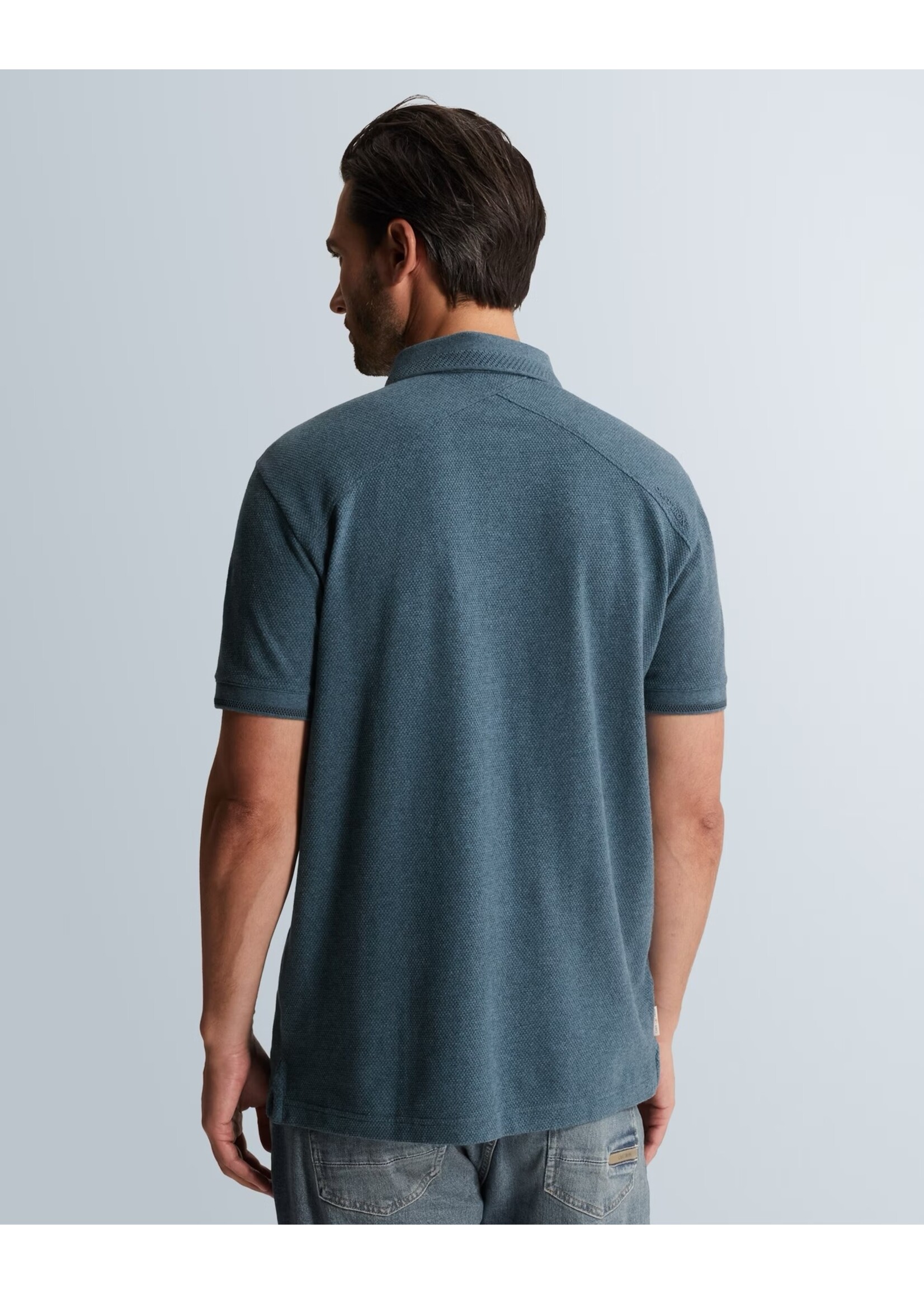 CAST IRON SLIM FIT POLO MET ALLOVER STRUCTUUR - Turbulence