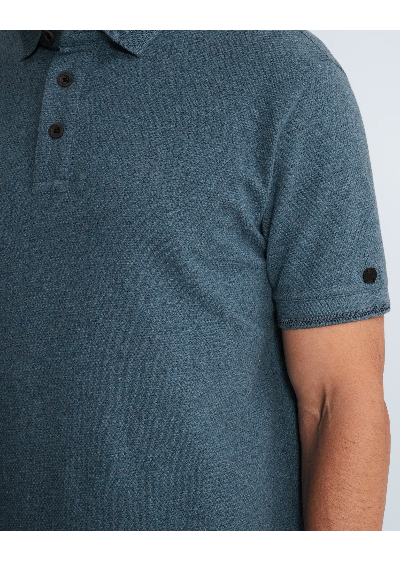 CAST IRON SLIM FIT POLO MET ALLOVER STRUCTUUR - Turbulence