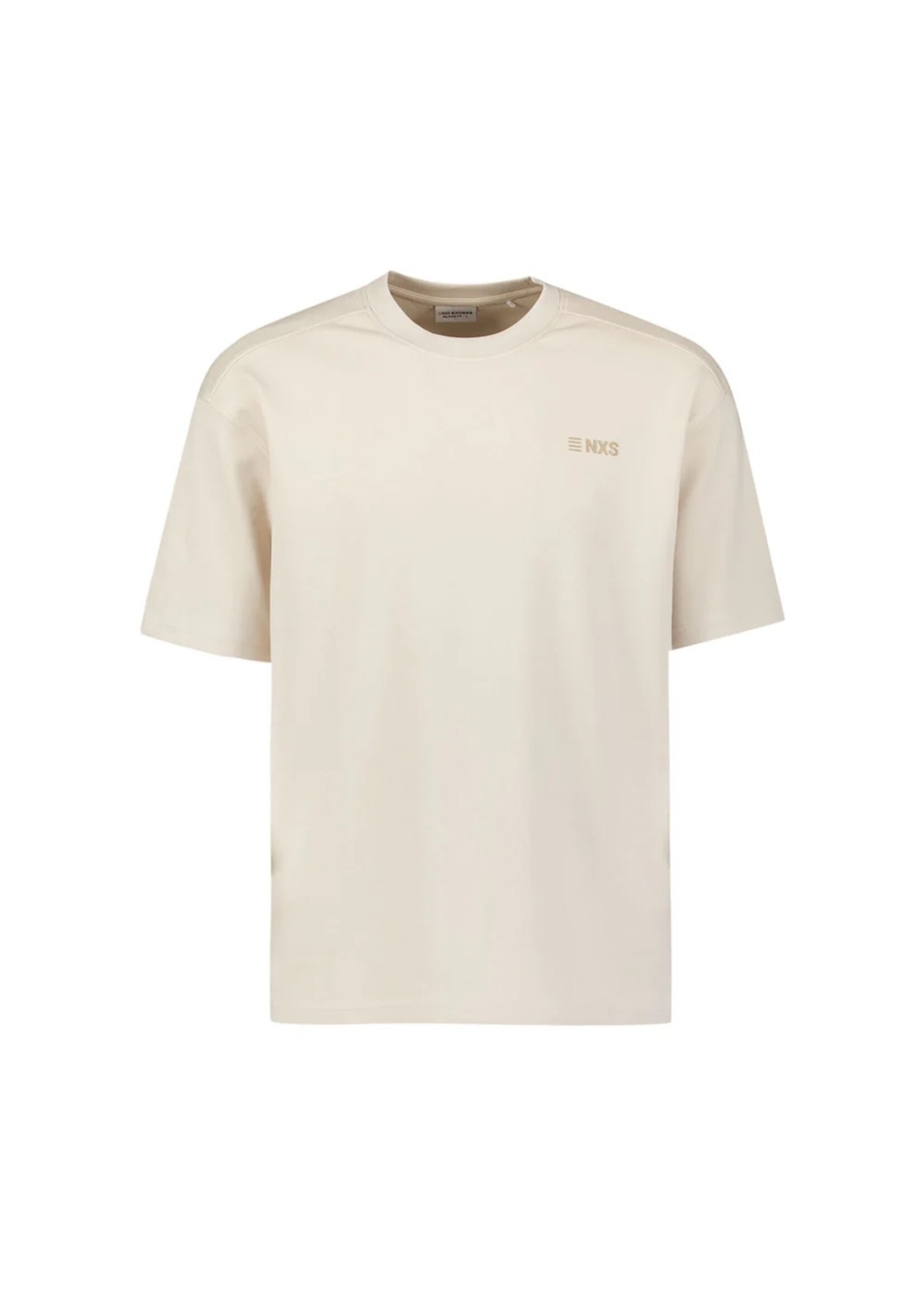 NO EXCESS  T-shirt met ronde hals, korte mouwen en print op de rug | Stone