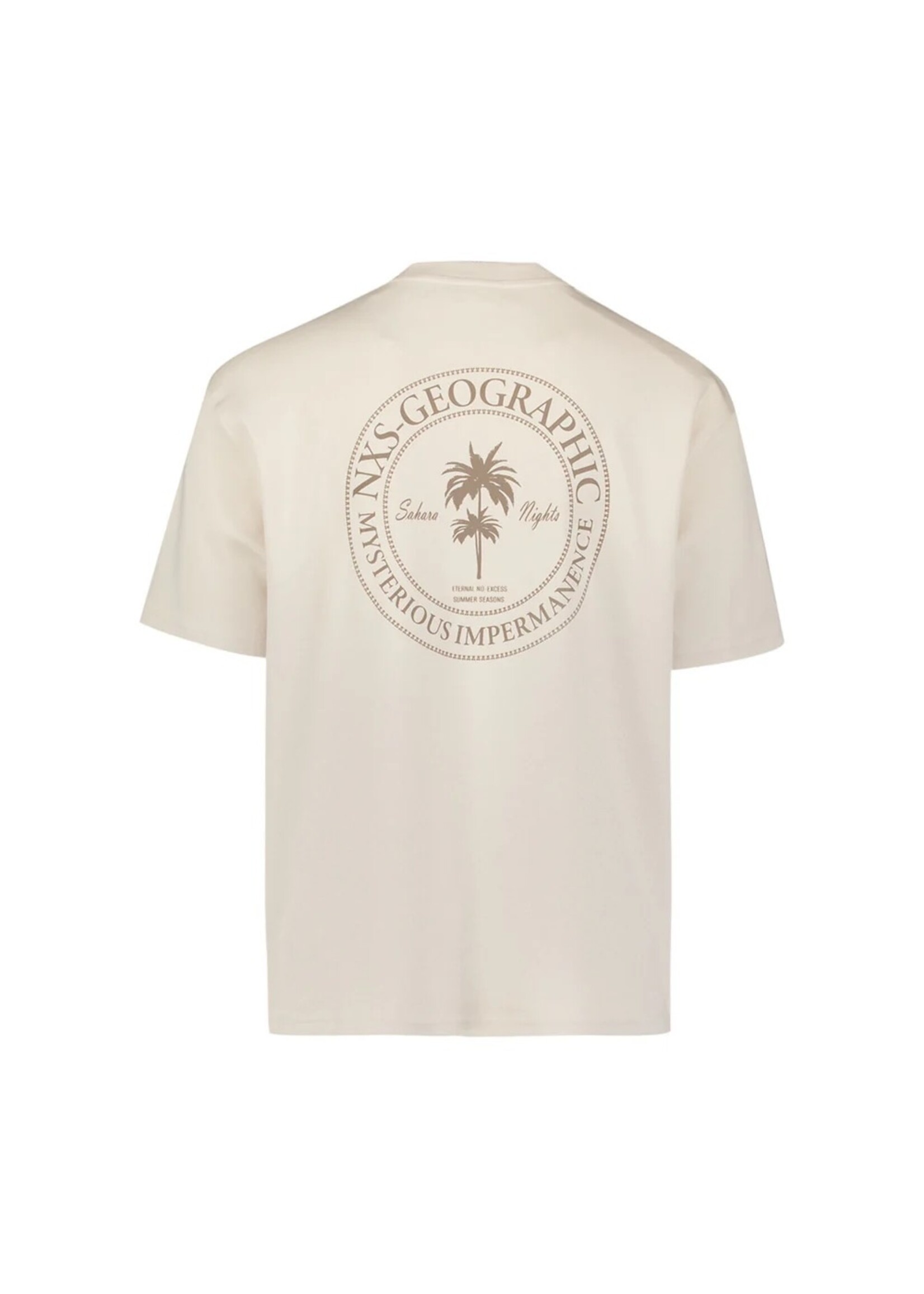 NO EXCESS  T-shirt met ronde hals, korte mouwen en print op de rug | Stone