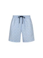 EDMONDS Homard Monogram Print Swimshort - Light Blue