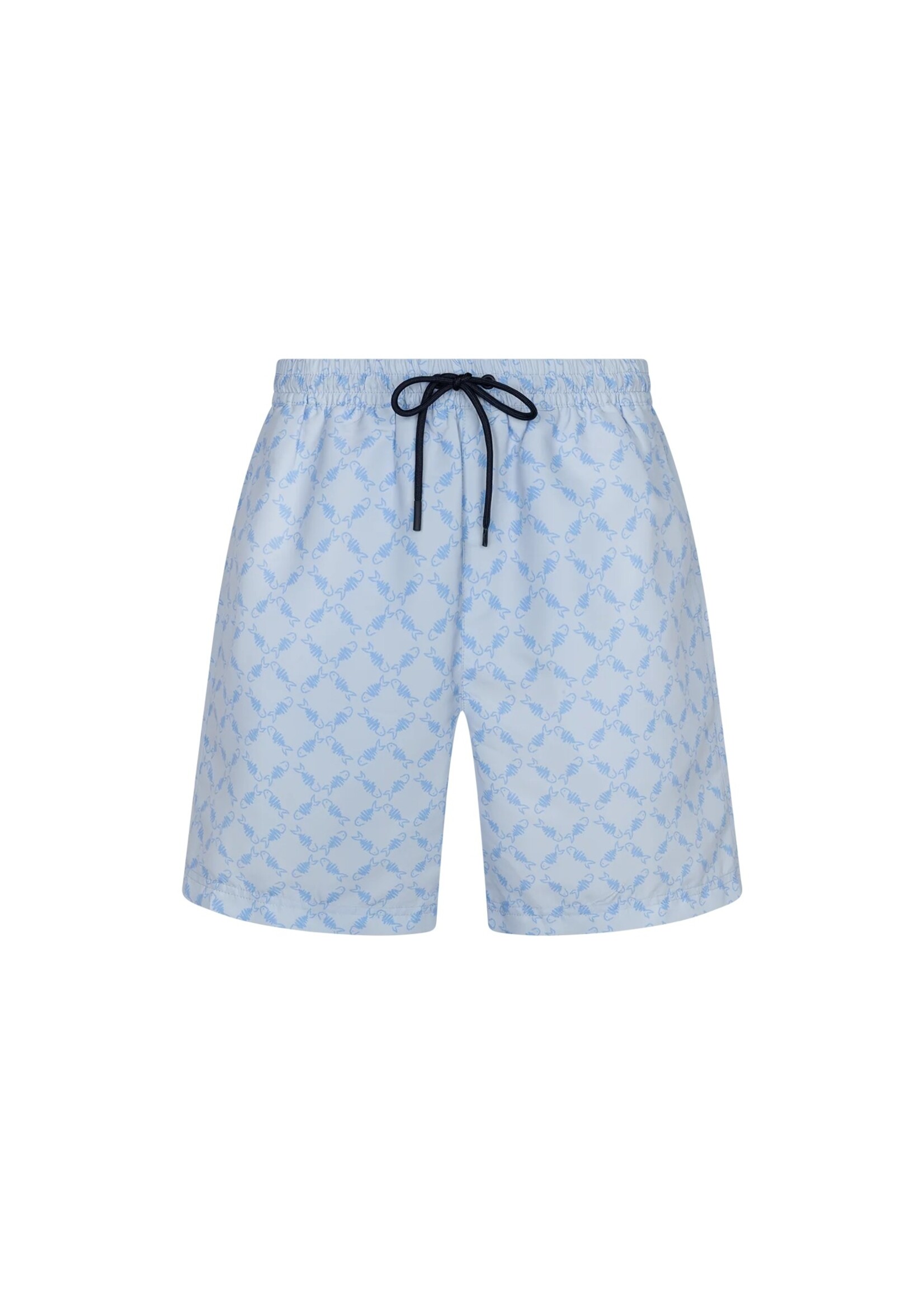 EDMONDS Homard Monogram Print Swimshort - Light Blue