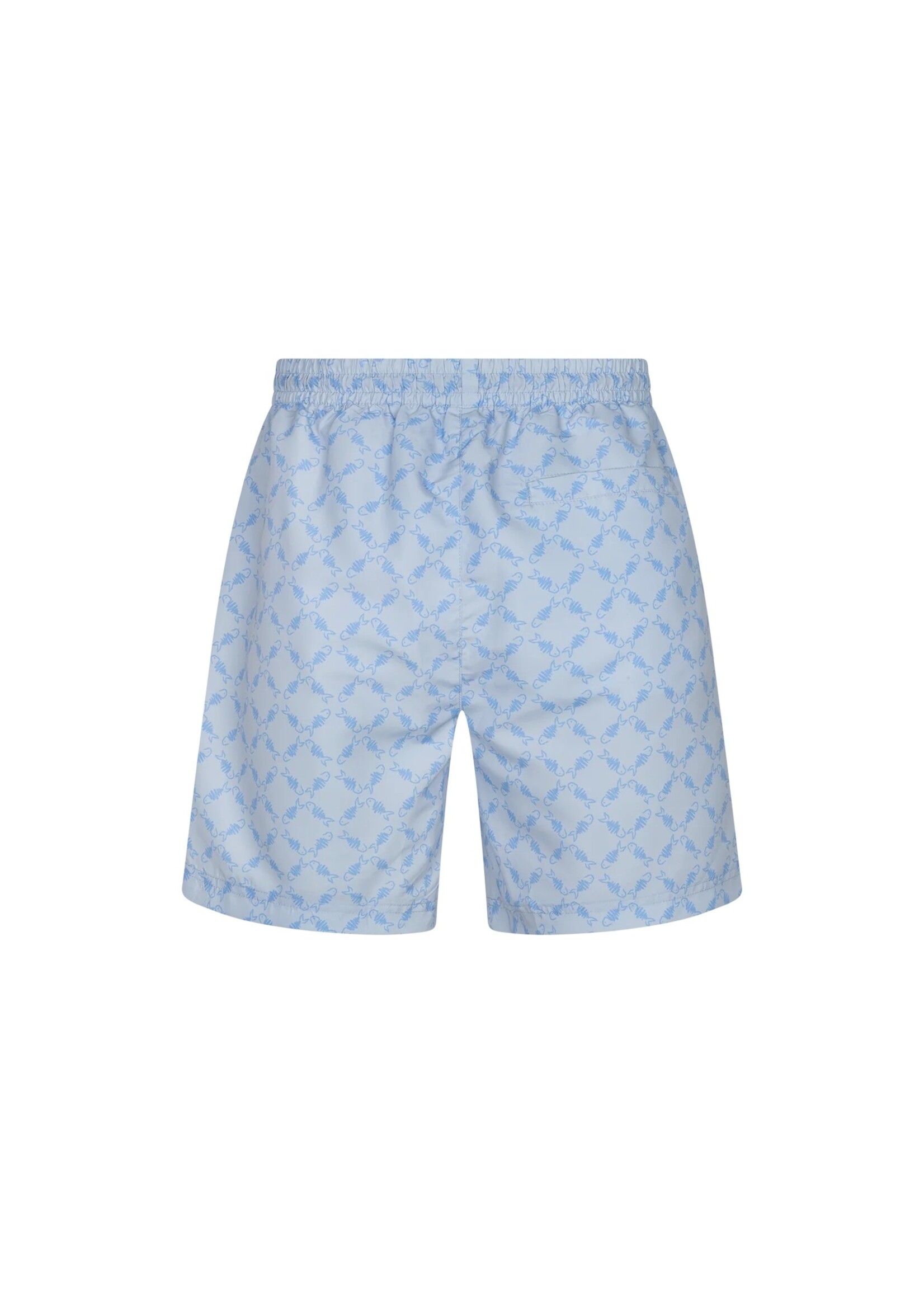 EDMONDS Homard Monogram Print Swimshort - Light Blue