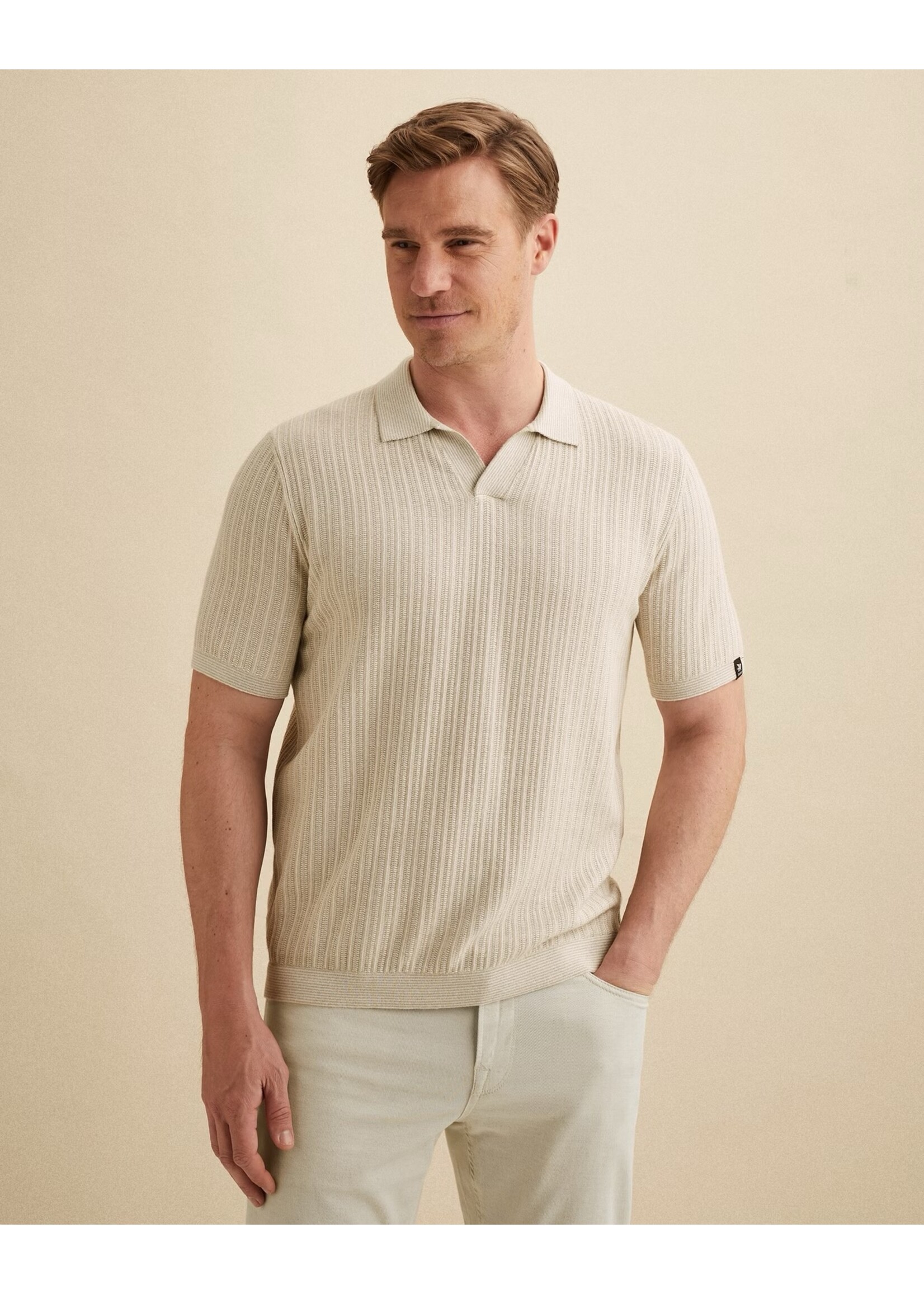 VANGUARD  POLO VAN EEN KATOEN/LINNENBLEND -