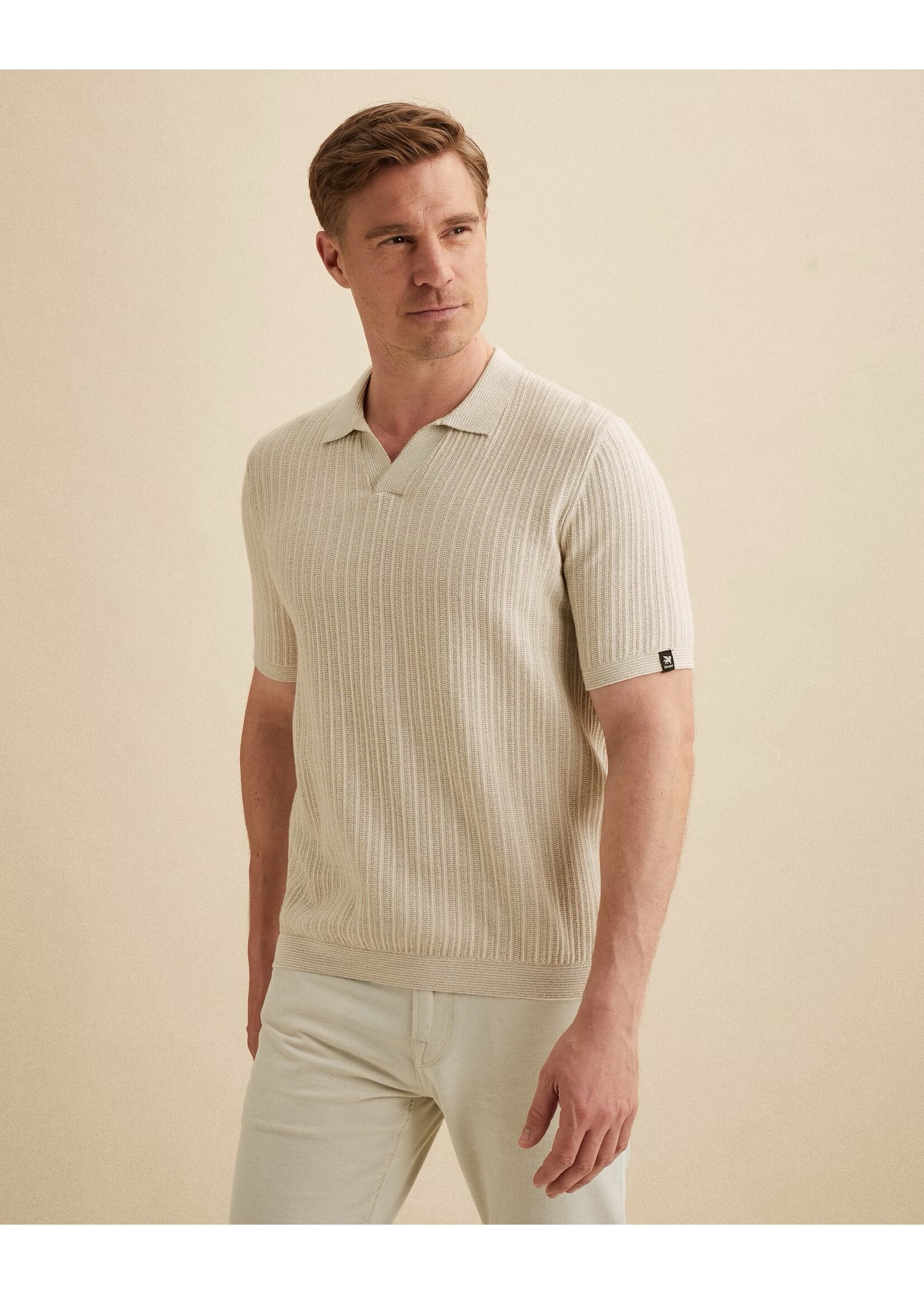 VANGUARD  POLO VAN EEN KATOEN/LINNENBLEND -