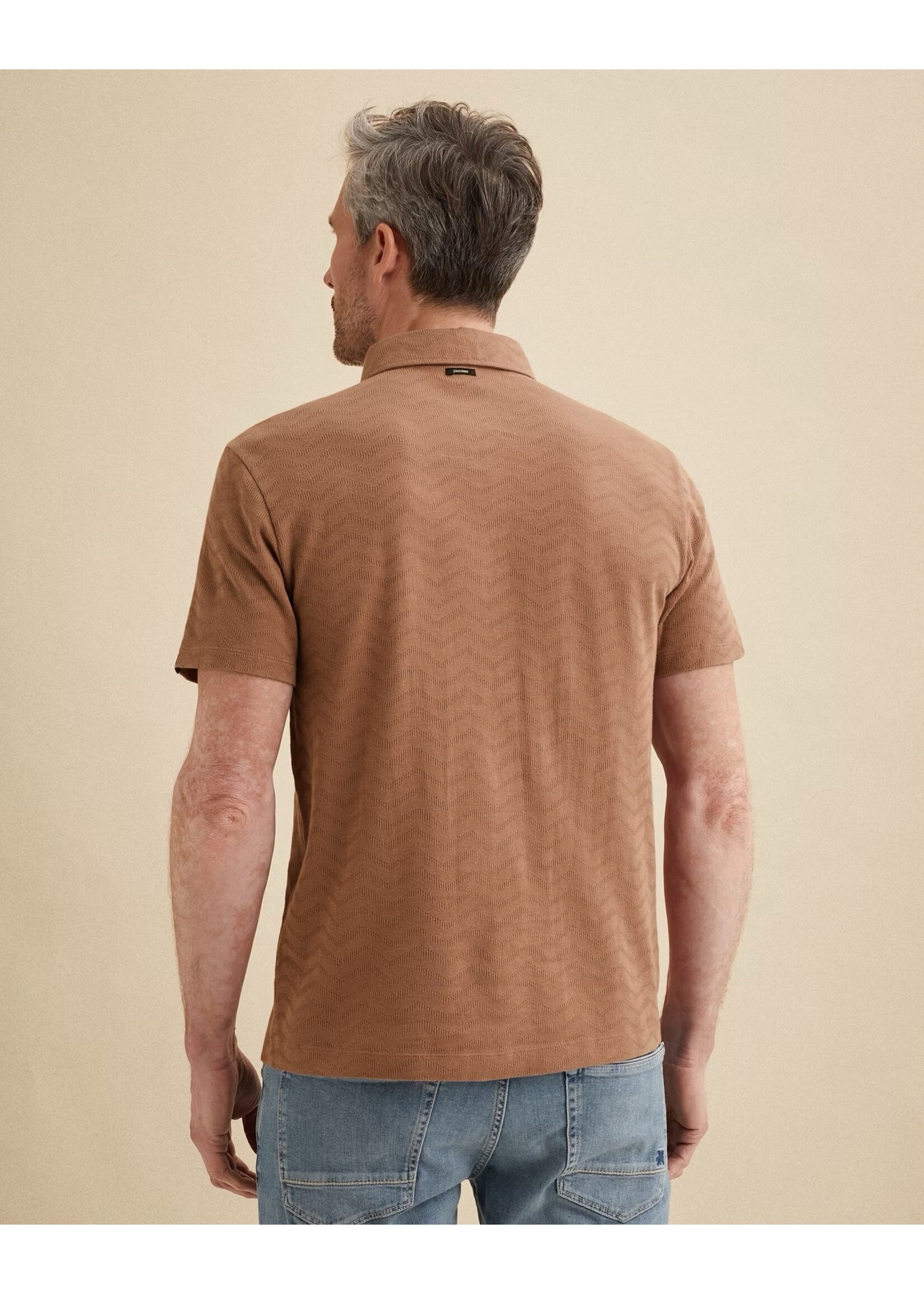 VANGUARD  POLO VAN JERSEY MET JACQUARDPATROON