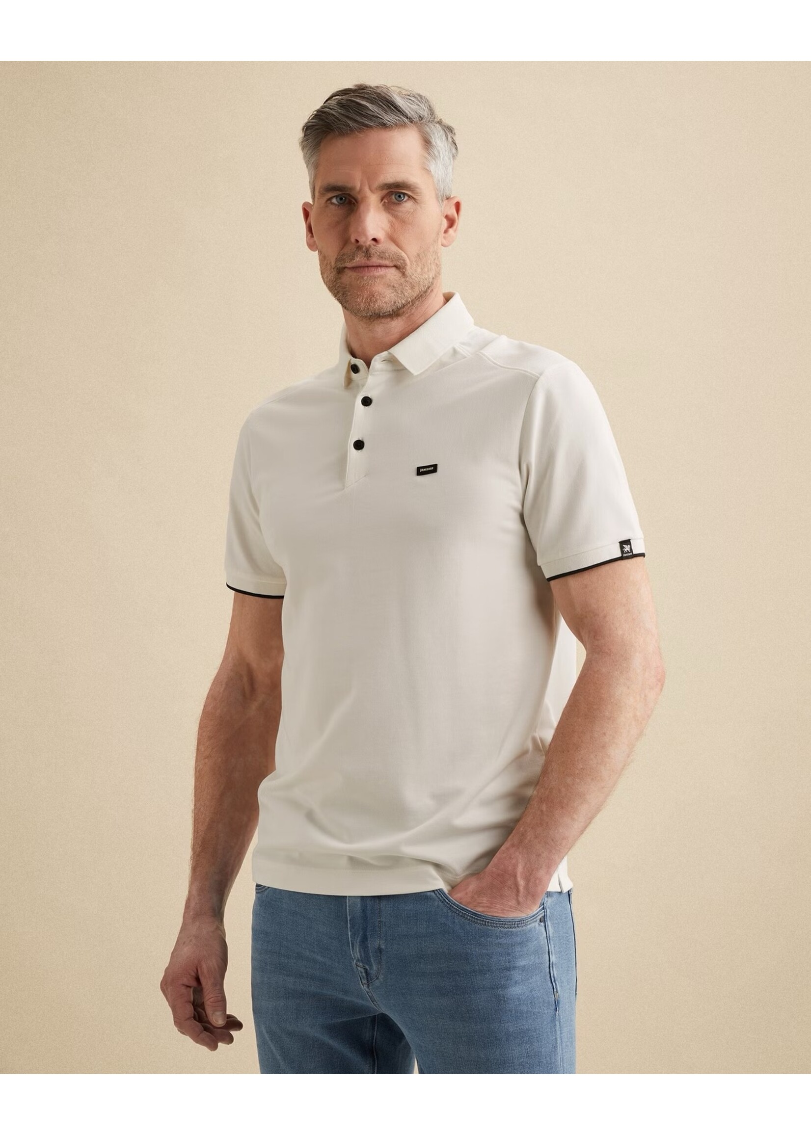 VANGUARD  POLO VAN PIQUÉBLEND - Cloud Dancer