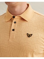 PME LEGEND POLO VAN JERSEY MET ALLOVER JACQUARDPATROON - ORANGE