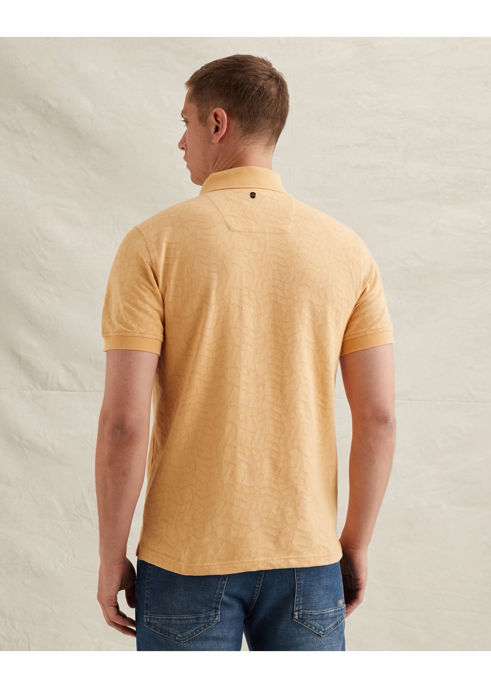 PME LEGEND POLO VAN JERSEY MET ALLOVER JACQUARDPATROON