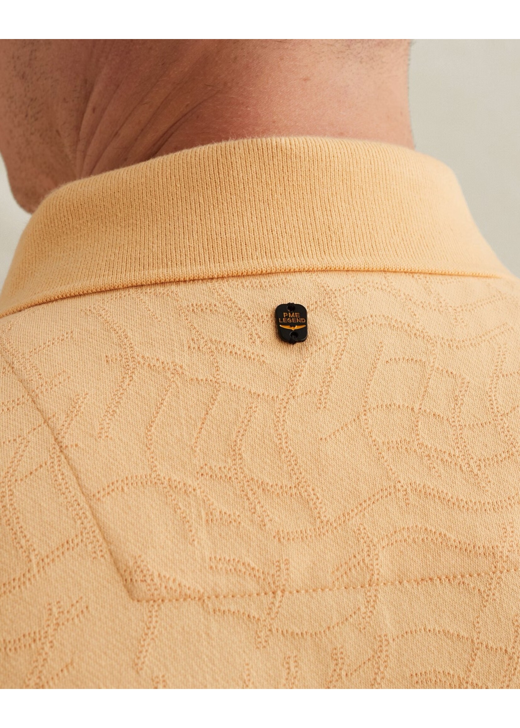 PME LEGEND POLO VAN JERSEY MET ALLOVER JACQUARDPATROON