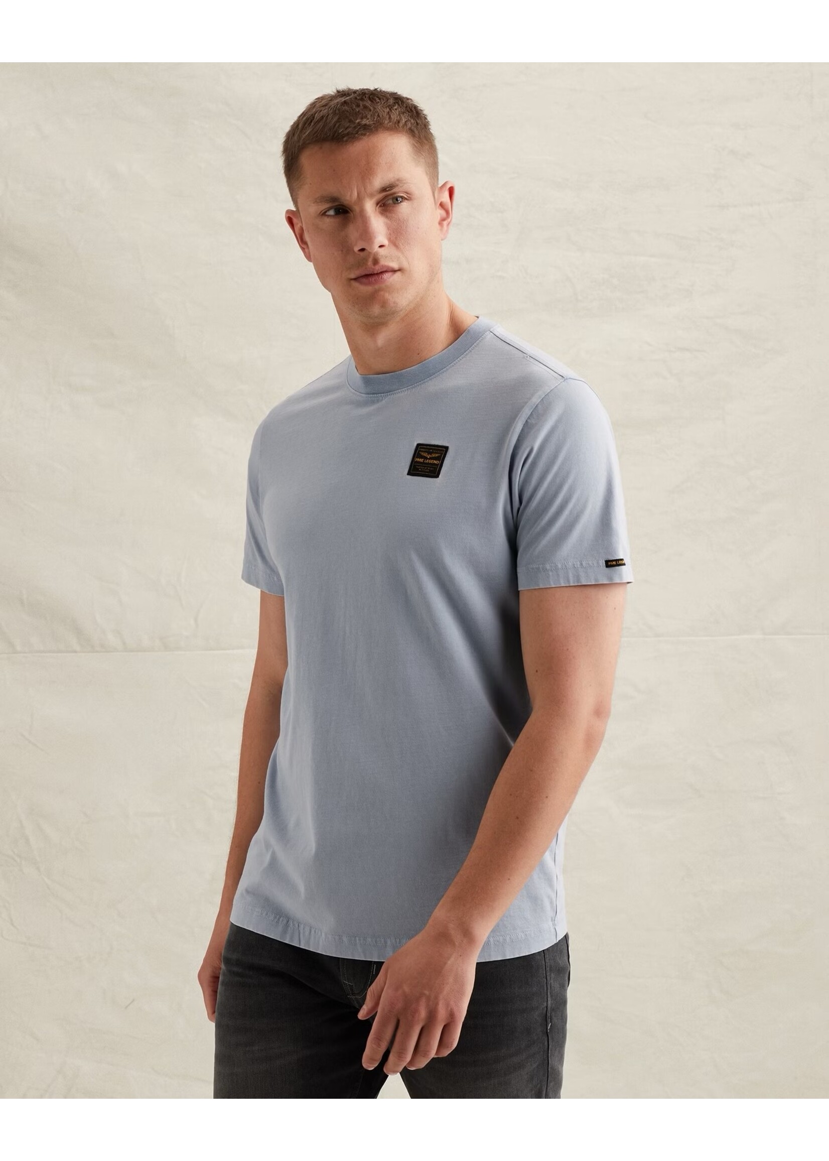 PME LEGEND T-SHIRT MET GARMENT-DYE WASSING - BLUE