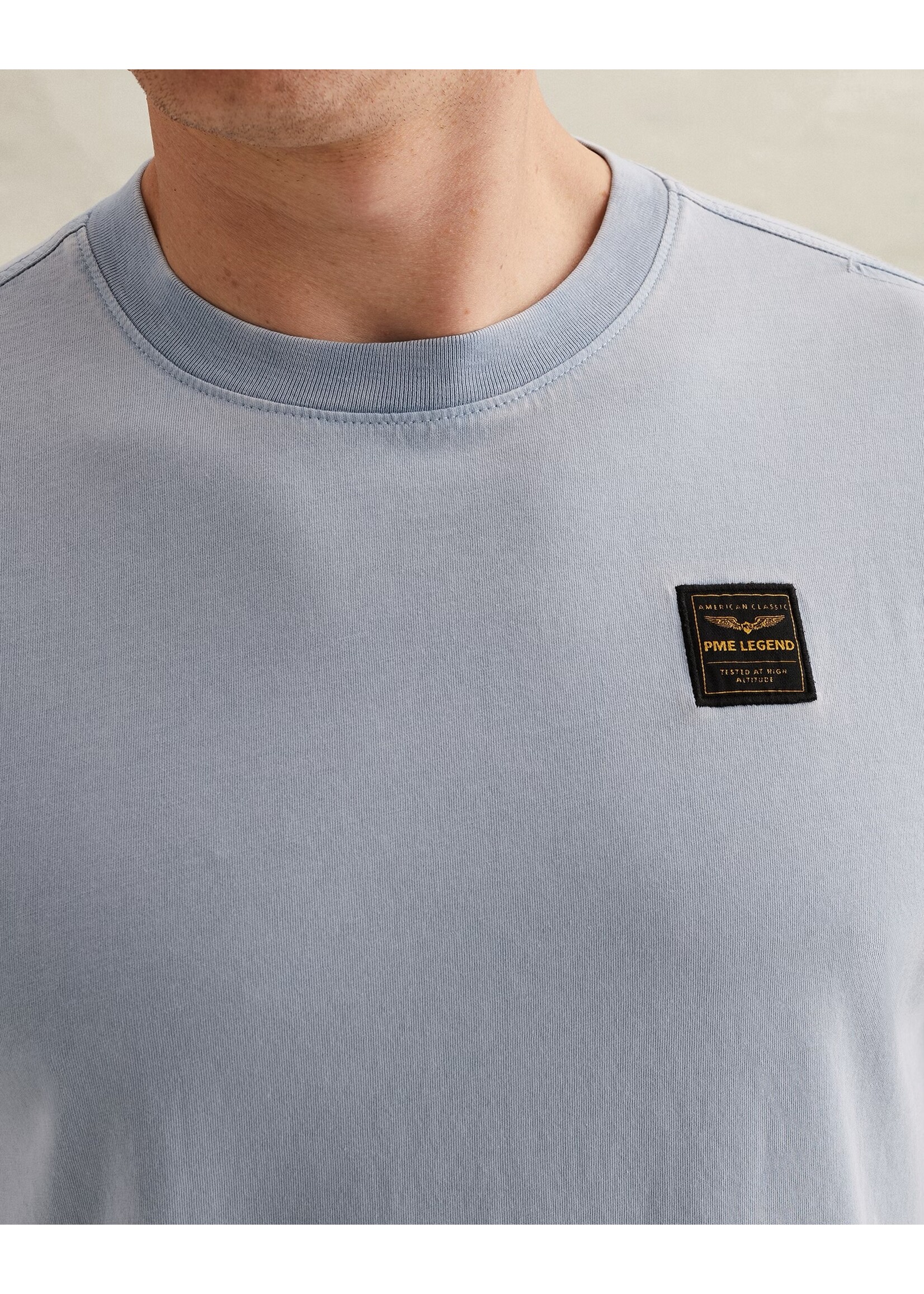 PME LEGEND T-SHIRT MET GARMENT-DYE WASSING - BLUE
