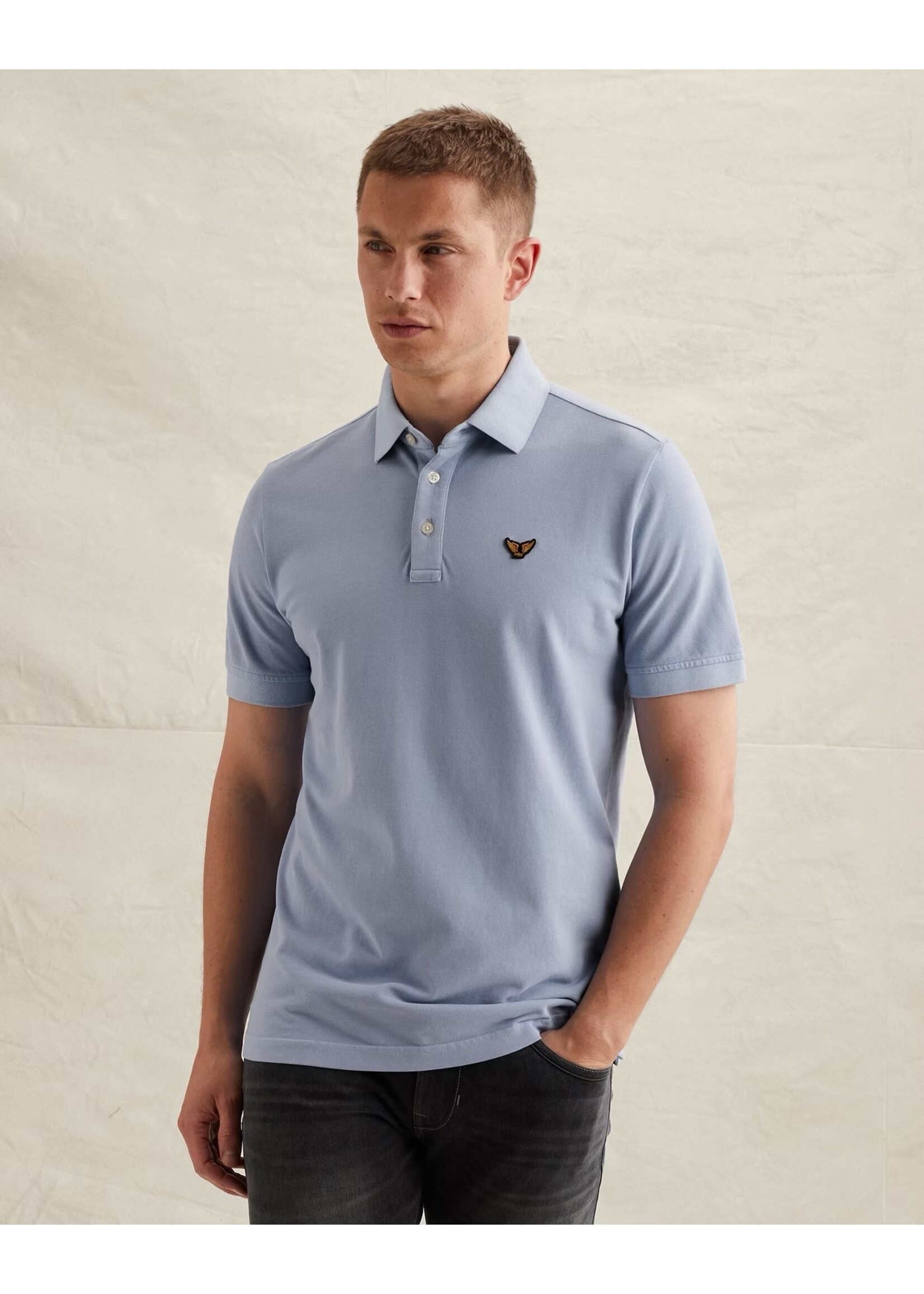 PME LEGEND POLO MET TAILWING LOGO EN GARMENT-DYE WASSING