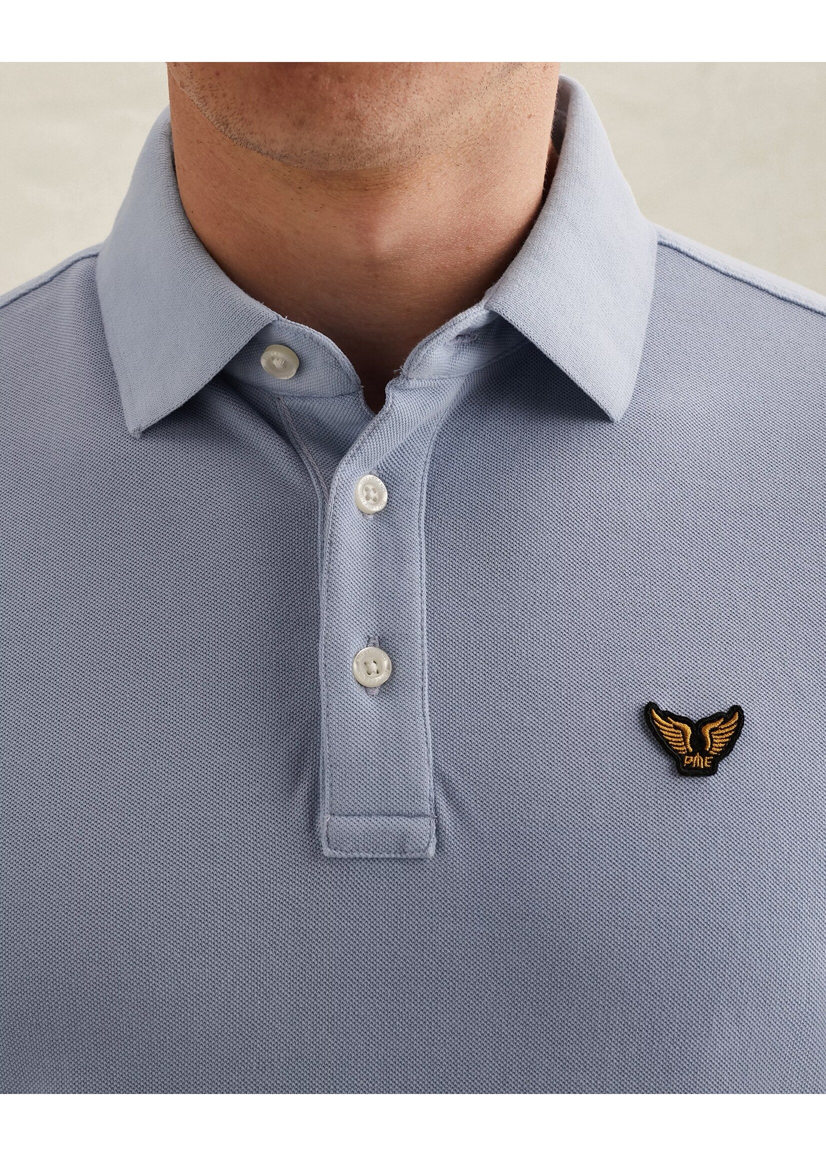 PME LEGEND POLO MET TAILWING LOGO EN GARMENT-DYE WASSING