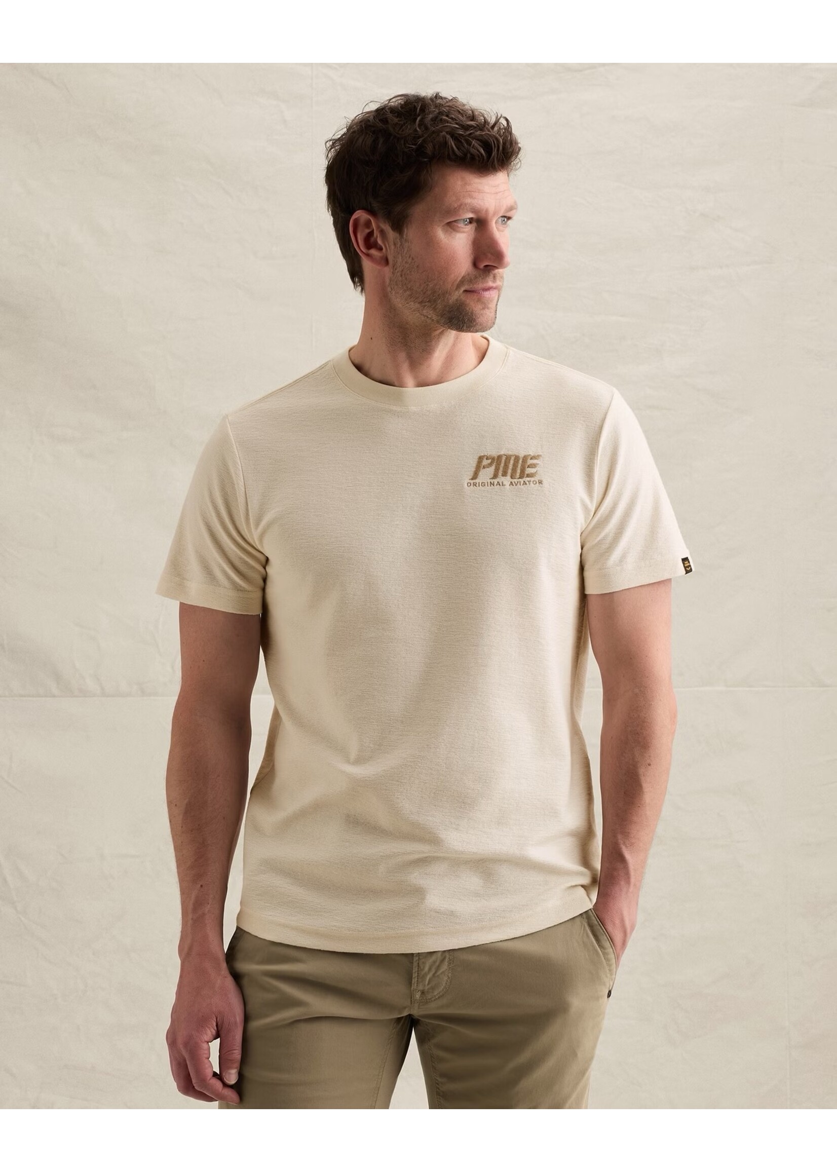PME LEGEND T-SHIRT VAN JERSEY JACQUARD MET ARTWORK OP DE BORST