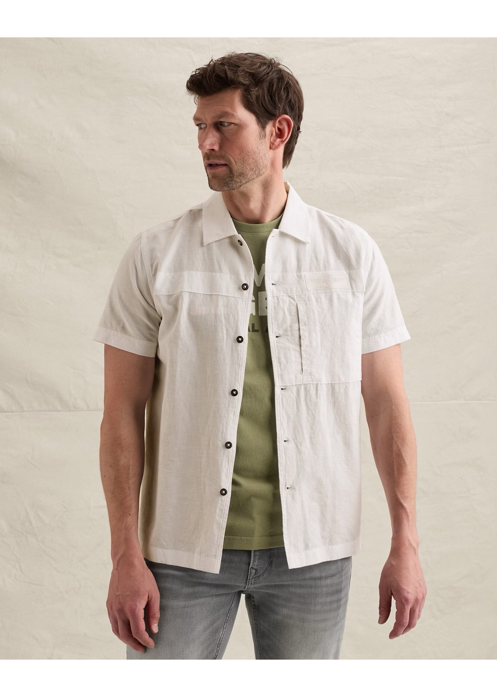 PME LEGEND OVERHEMD MET KORTE MOUWEN - WHITE