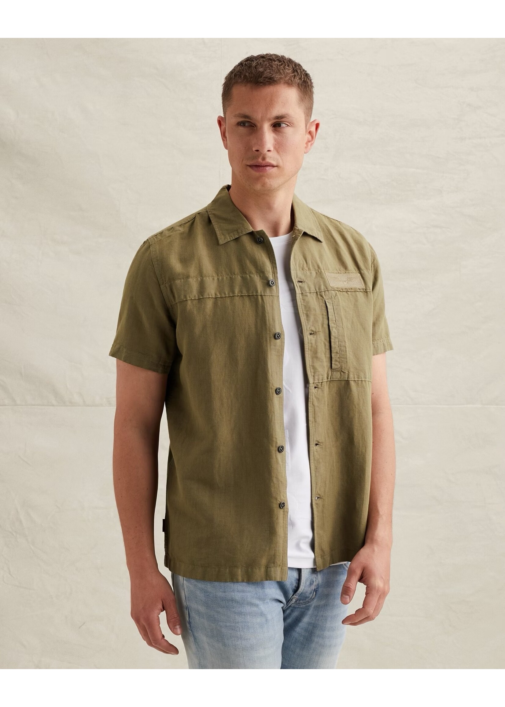 PME LEGEND OVERHEMD MET KORTE MOUWEN - GREEN
