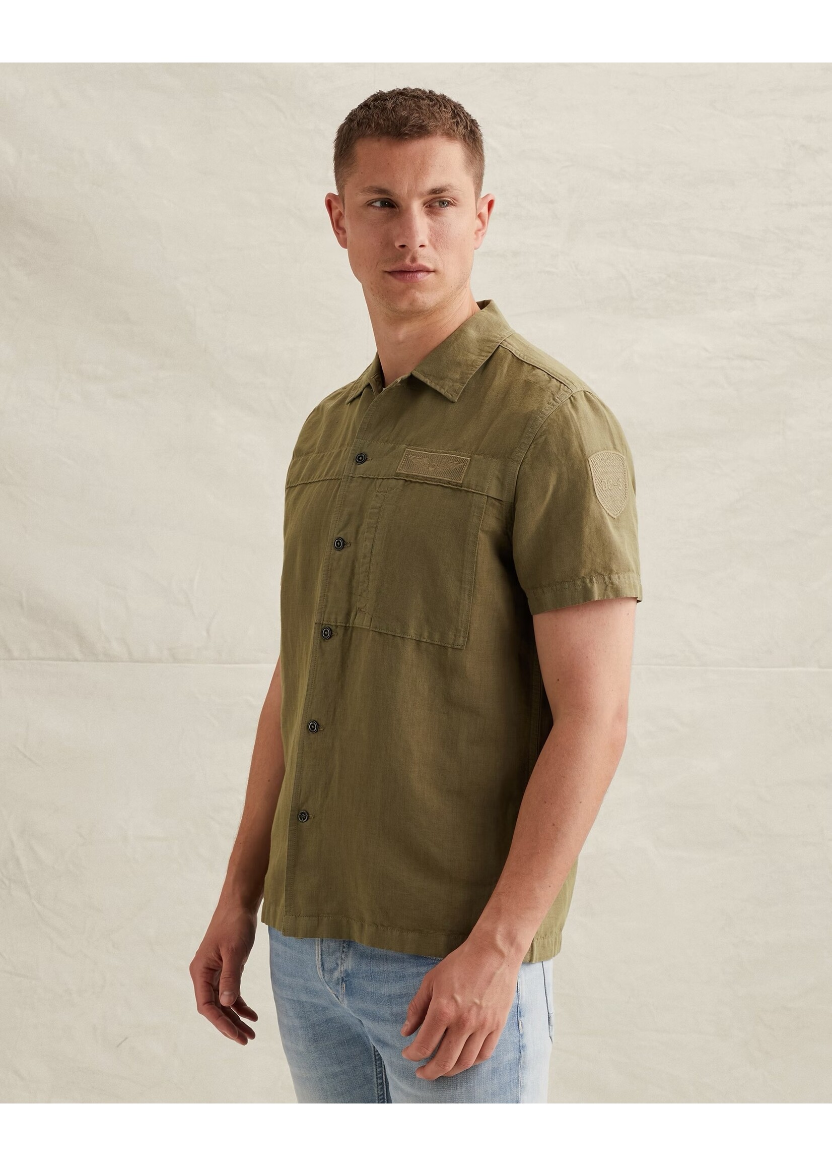 PME LEGEND OVERHEMD MET KORTE MOUWEN - GREEN