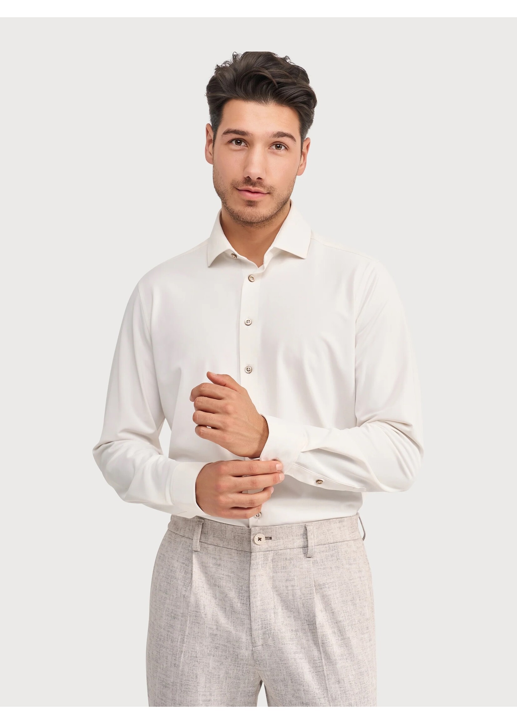 BLUE INDUSTRY  stretch overhemd | Off white
