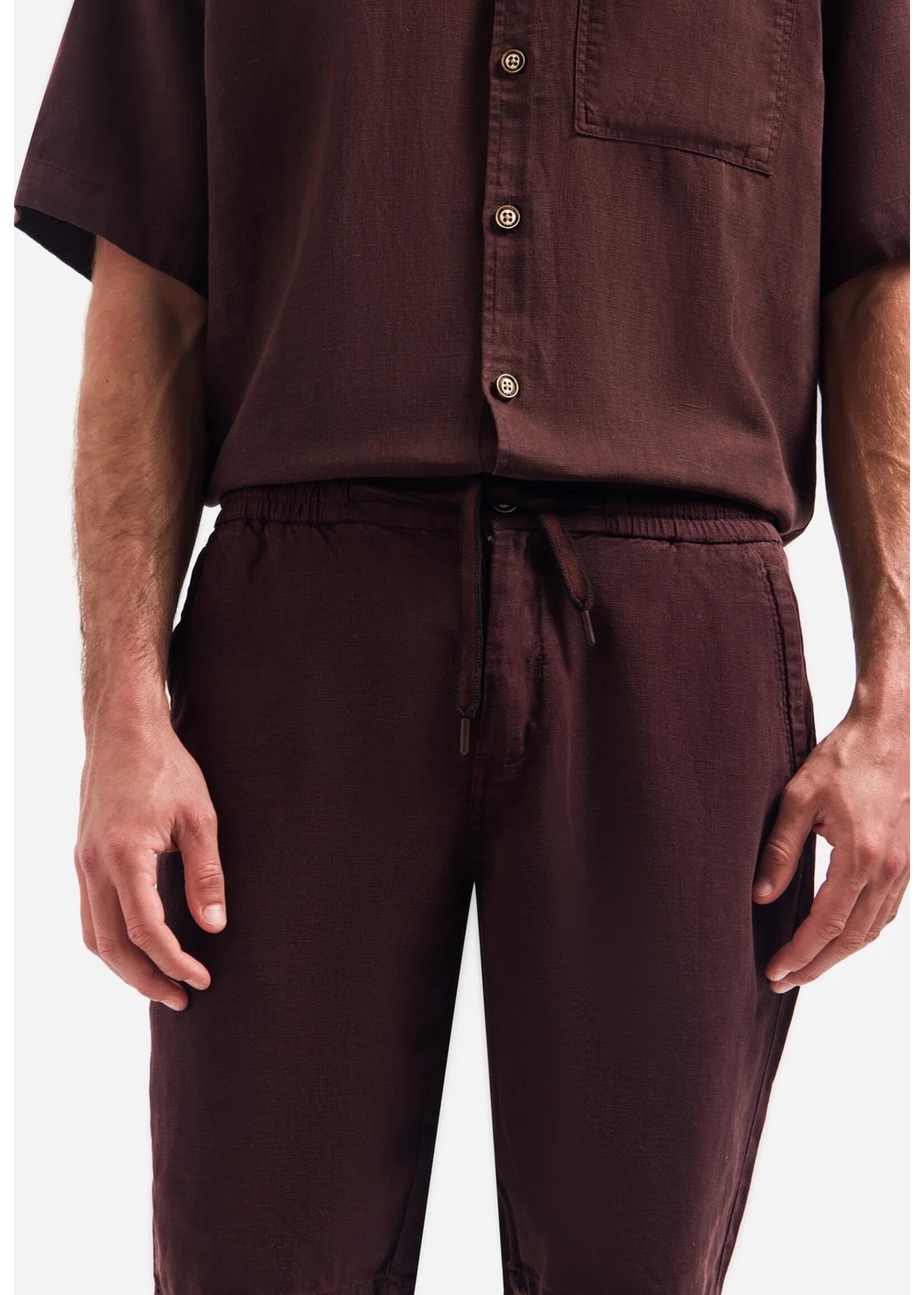 NO EXCESS  Zoom Chinoshort met trekkoord | Dark Brown