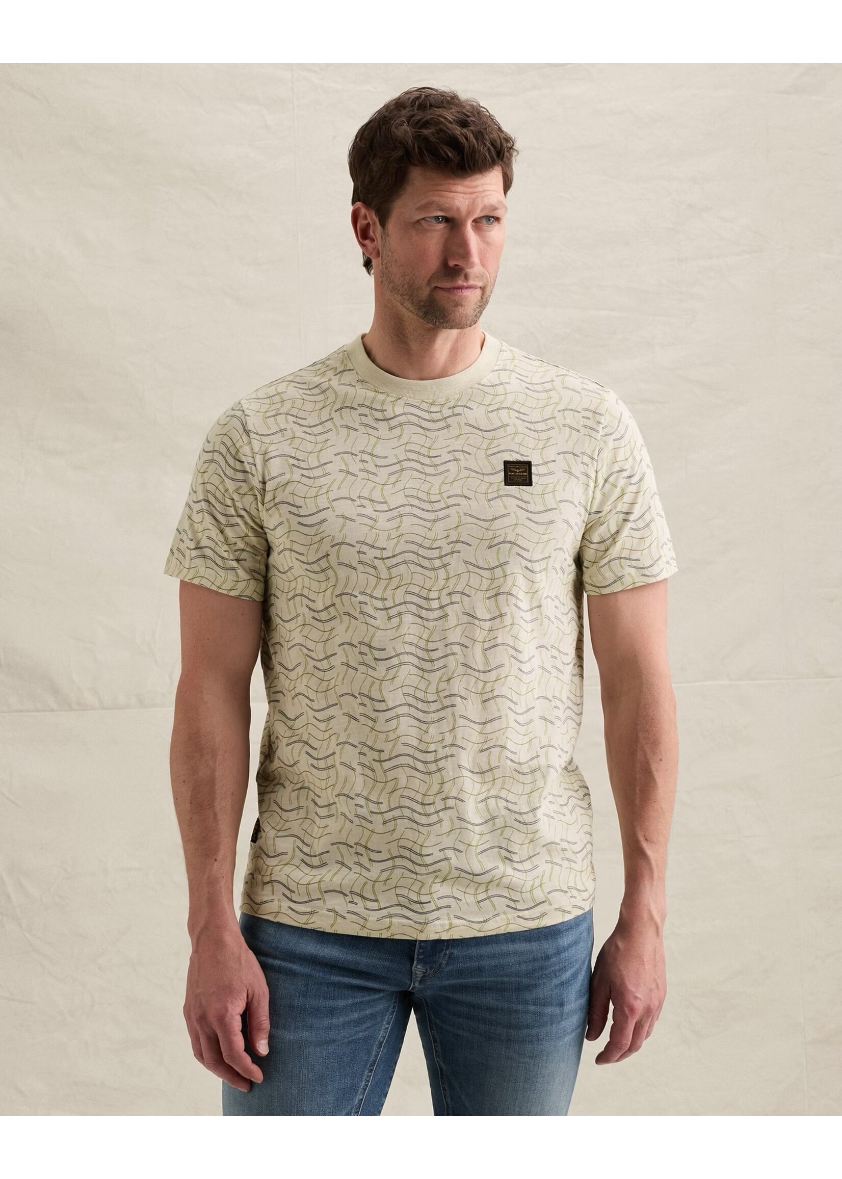 PME LEGEND T-SHIRT VAN SLUB JERSEY MET ALLOVER PRINT EN BADGE - PTSS2606557-7013