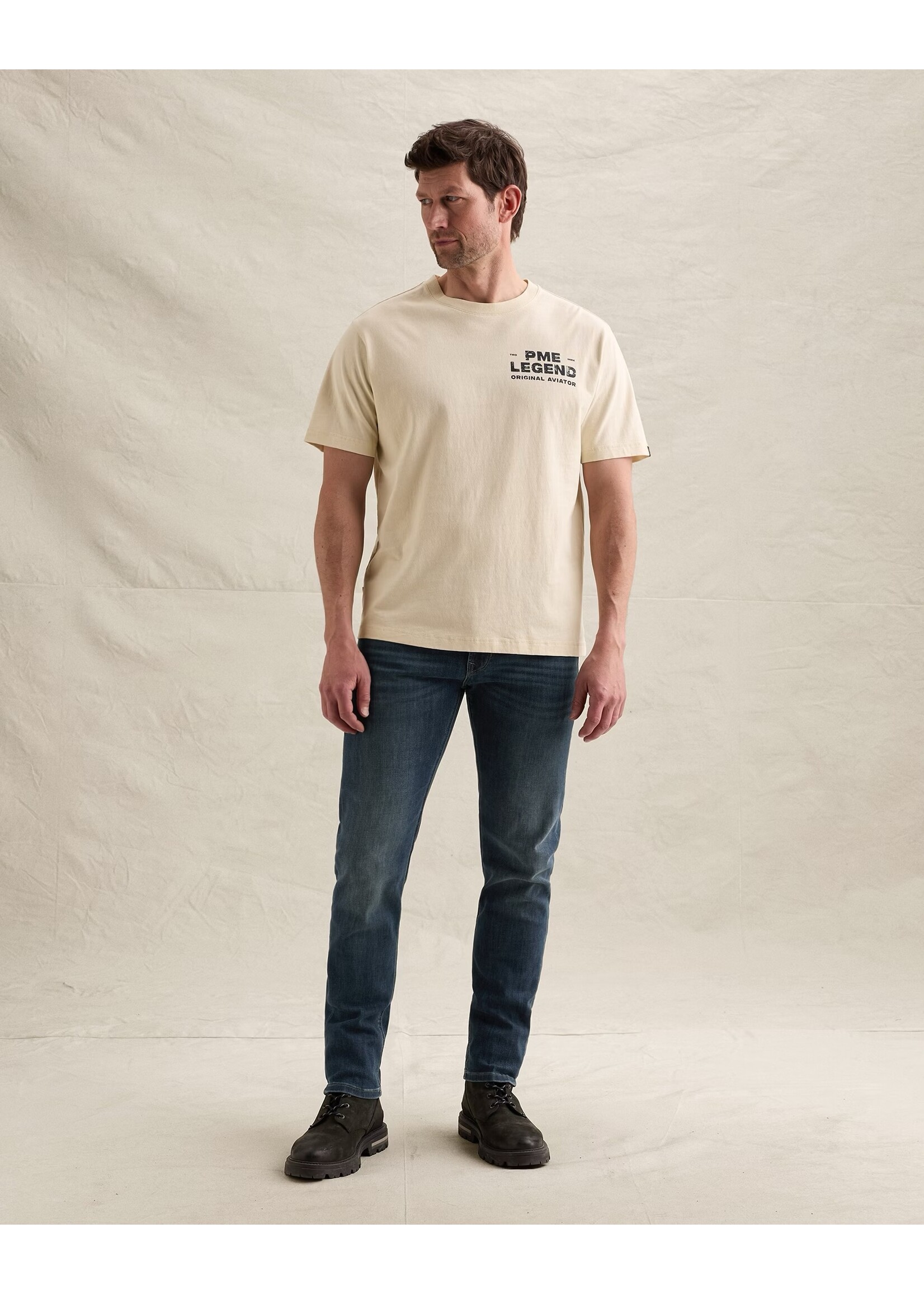 PME LEGEND T-SHIRT VAN JERSEY MET KLEIN ARTWORK OP DE BORST - PTSS2606577-7013