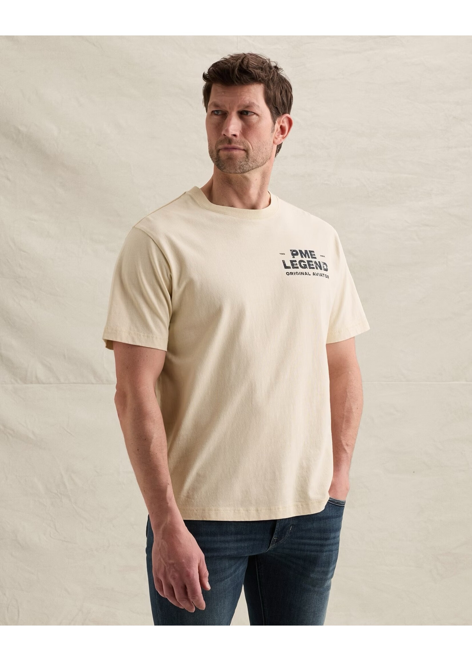PME LEGEND T-SHIRT VAN JERSEY MET KLEIN ARTWORK OP DE BORST - PTSS2606577-7013