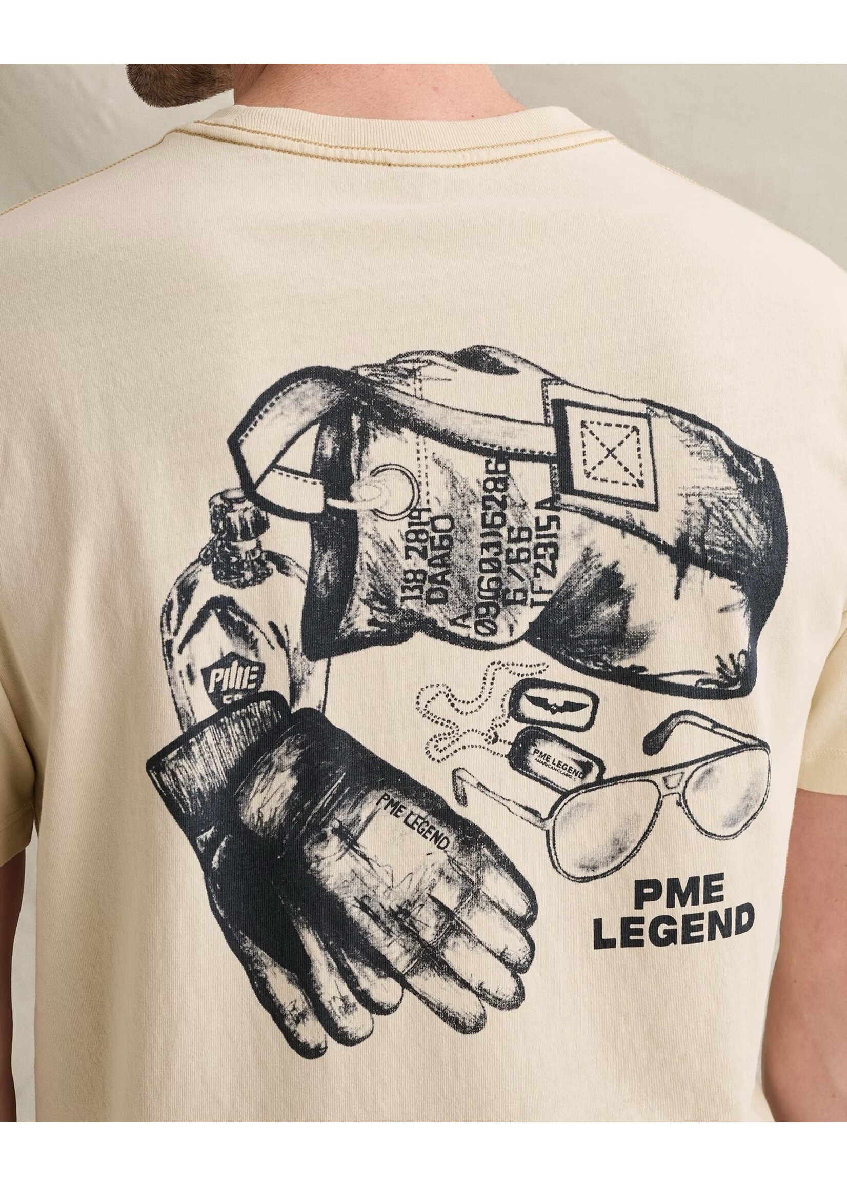 PME LEGEND T-SHIRT VAN JERSEY MET KLEIN ARTWORK OP DE BORST - PTSS2606577-7013