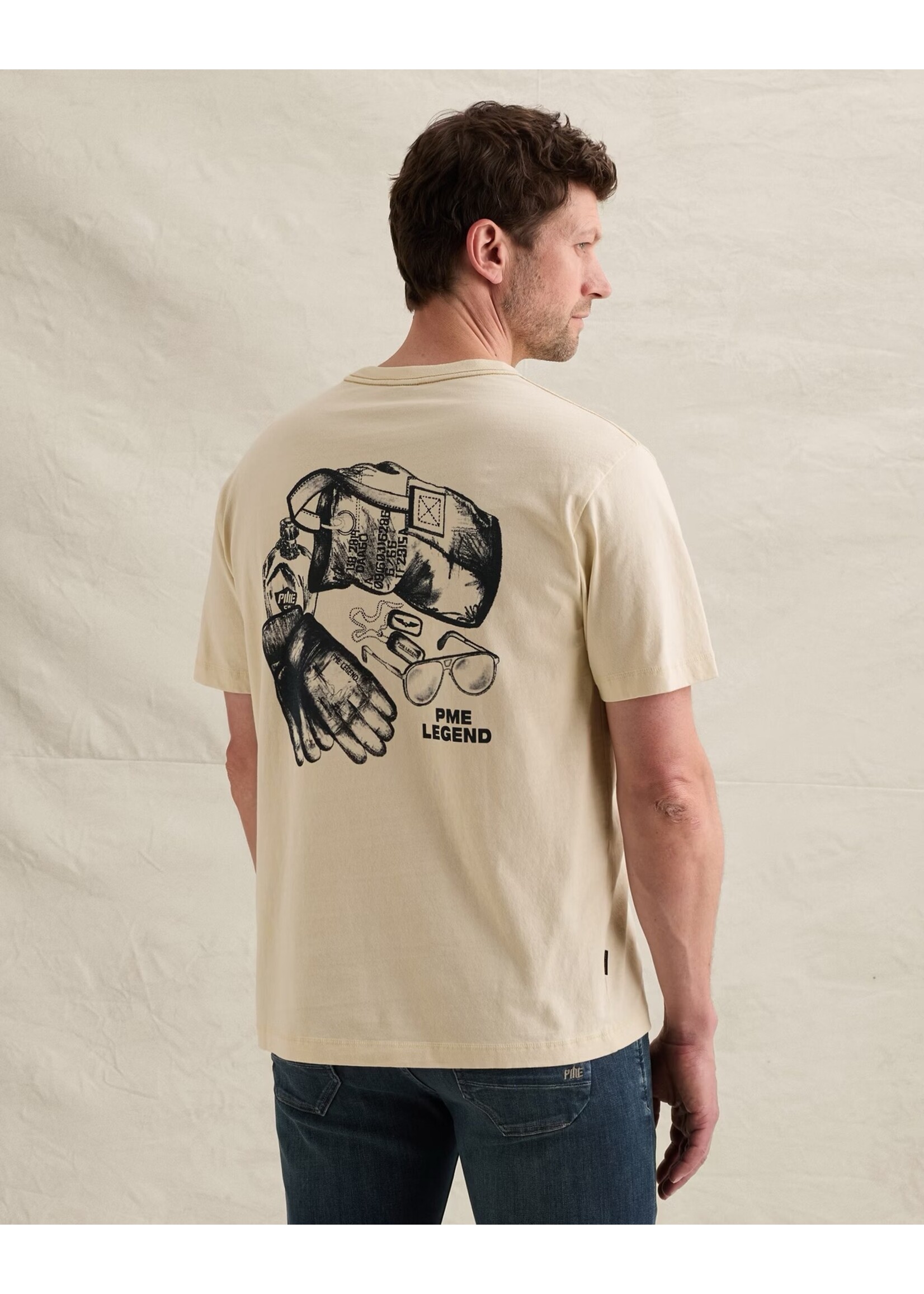 PME LEGEND T-SHIRT VAN JERSEY MET KLEIN ARTWORK OP DE BORST - PTSS2606577-7013