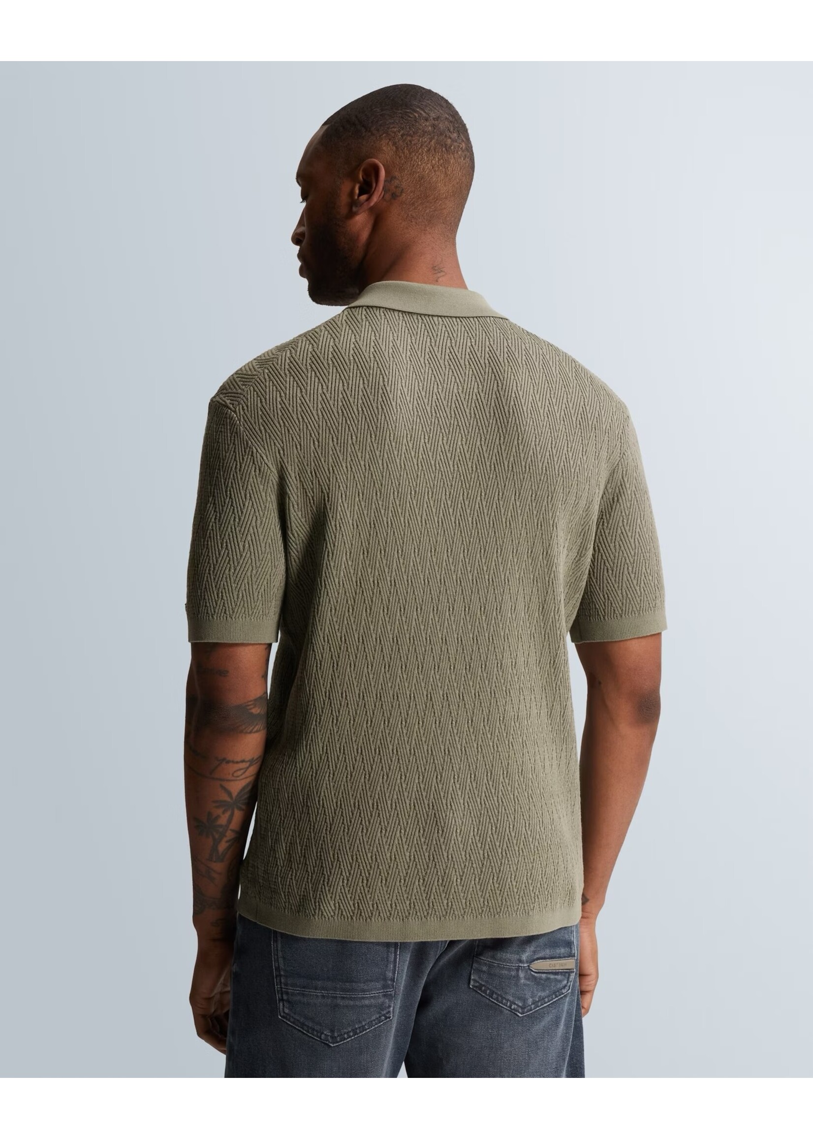 CASTIRON POLO VAN KATOEN/MODAL MET ALLOVER STRUCTUUR - CPSS2606857
