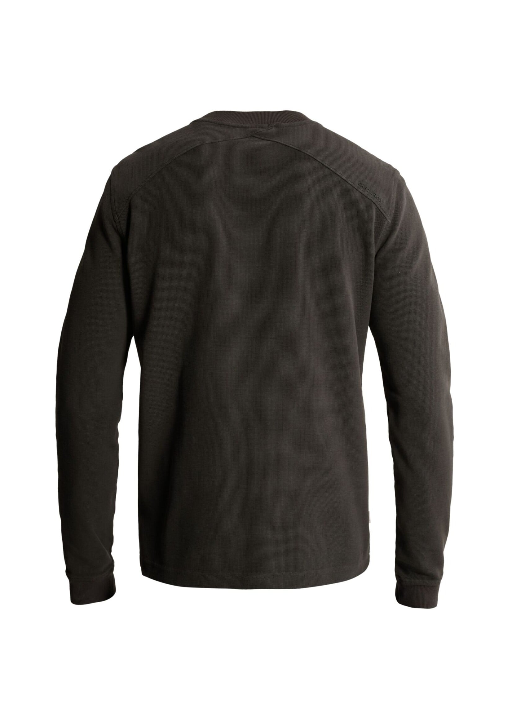 CASTIRON Long sleeve r-neck regular fit waffle - grijs