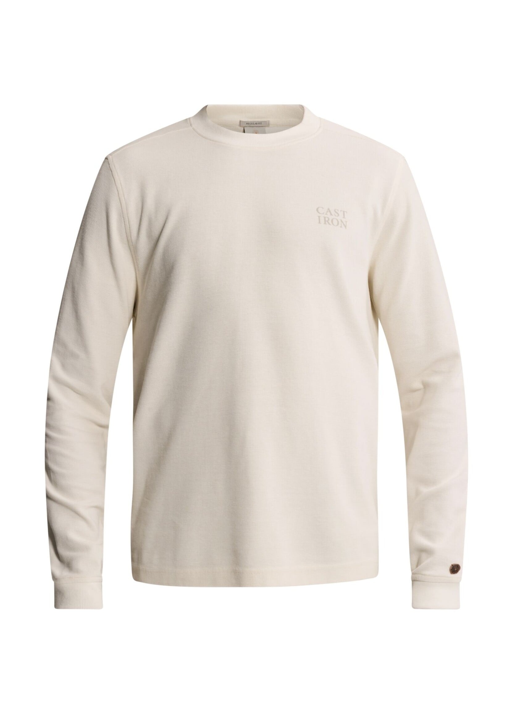 CASTIRON Long sleeve r-neck regular fit waffle - wit