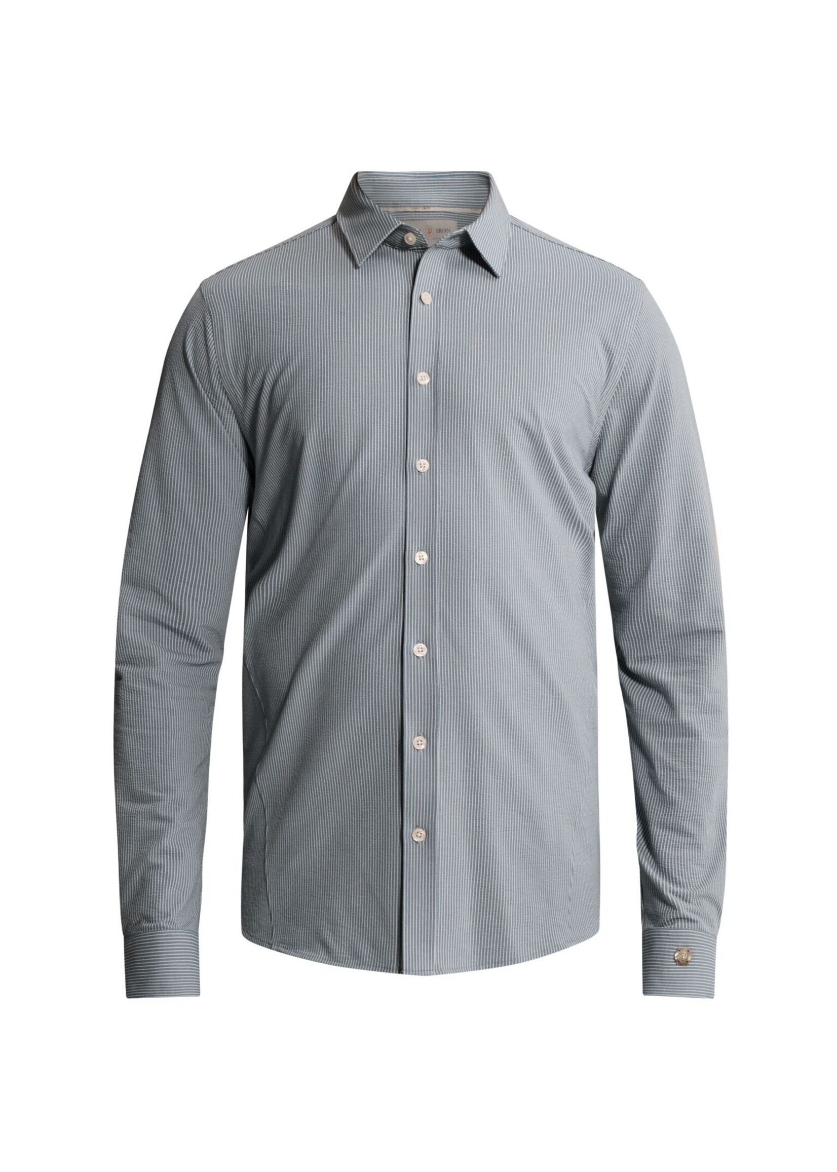 CAST IRON Long sleeve shirt Tech Dobby Jersey stripe - blauw