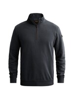PME LEGEND Sweatshirt met halve rits en garment-dye wassing - blauw