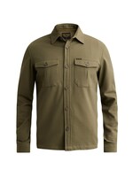 PME LEGEND Overshirt van een katoenblend met borstzakken - groen