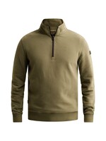 PME LEGEND Sweatshirt met halve rits en garment-dye wassingmet halve rits en garment-dye wassing - groen