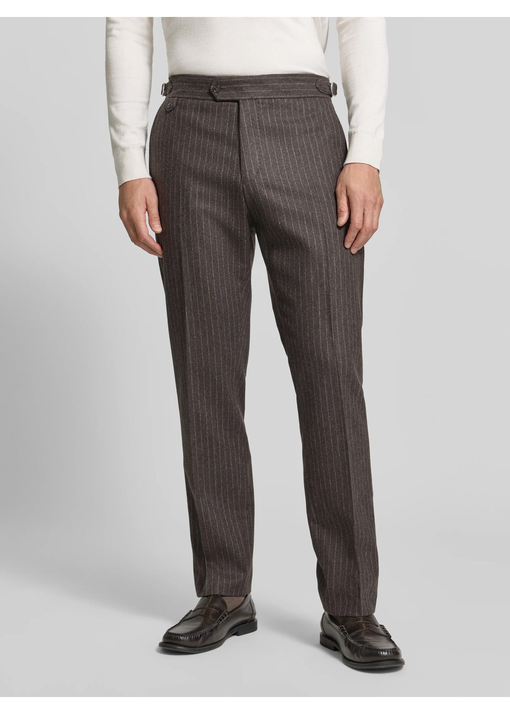 TIGER OF SWEDEN Tiger of sweden straight fit broek van wolmix model - midden bruin model 'Tense