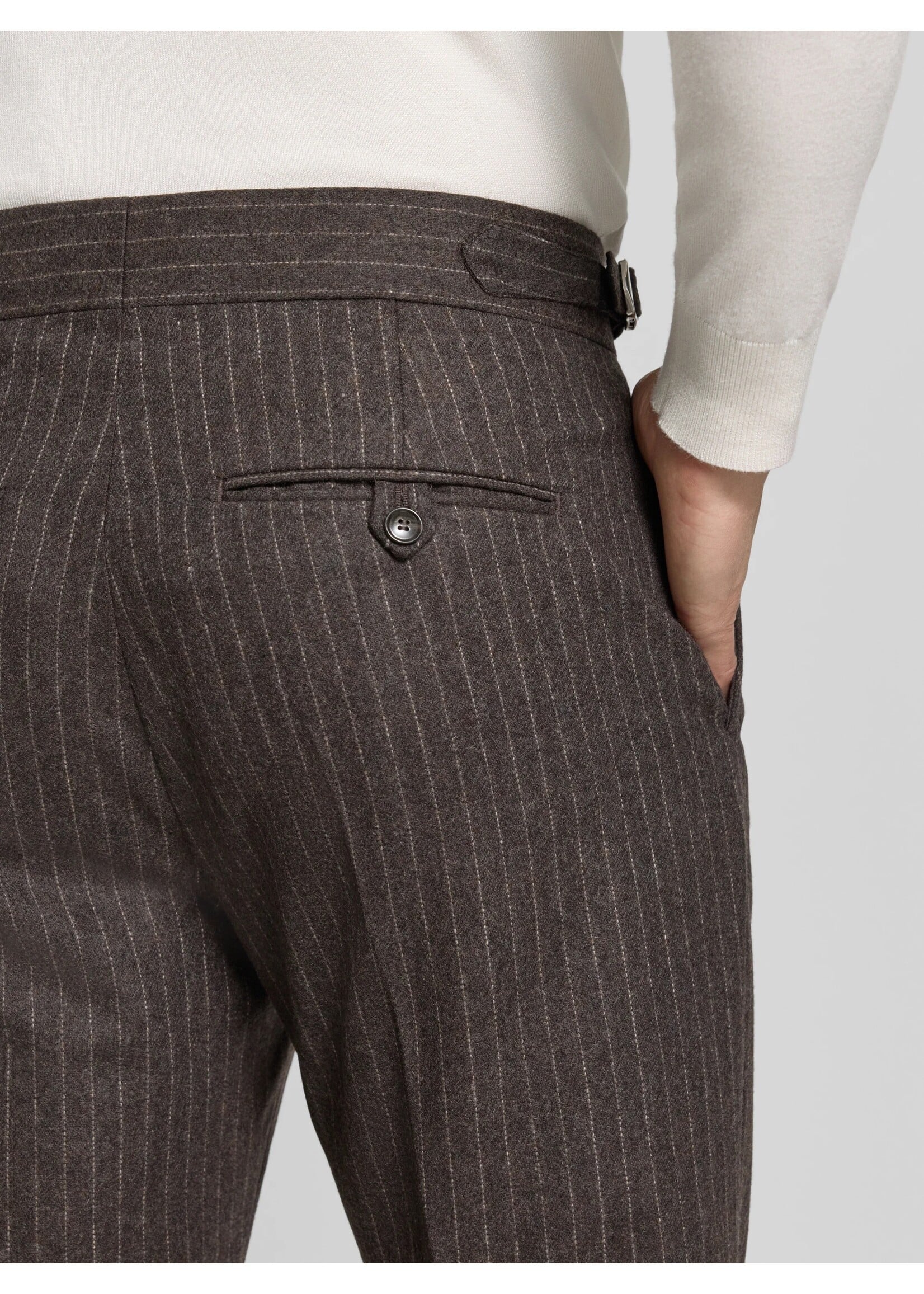 TIGER OF SWEDEN Tiger of sweden straight fit broek van wolmix model - midden bruin model 'Tense