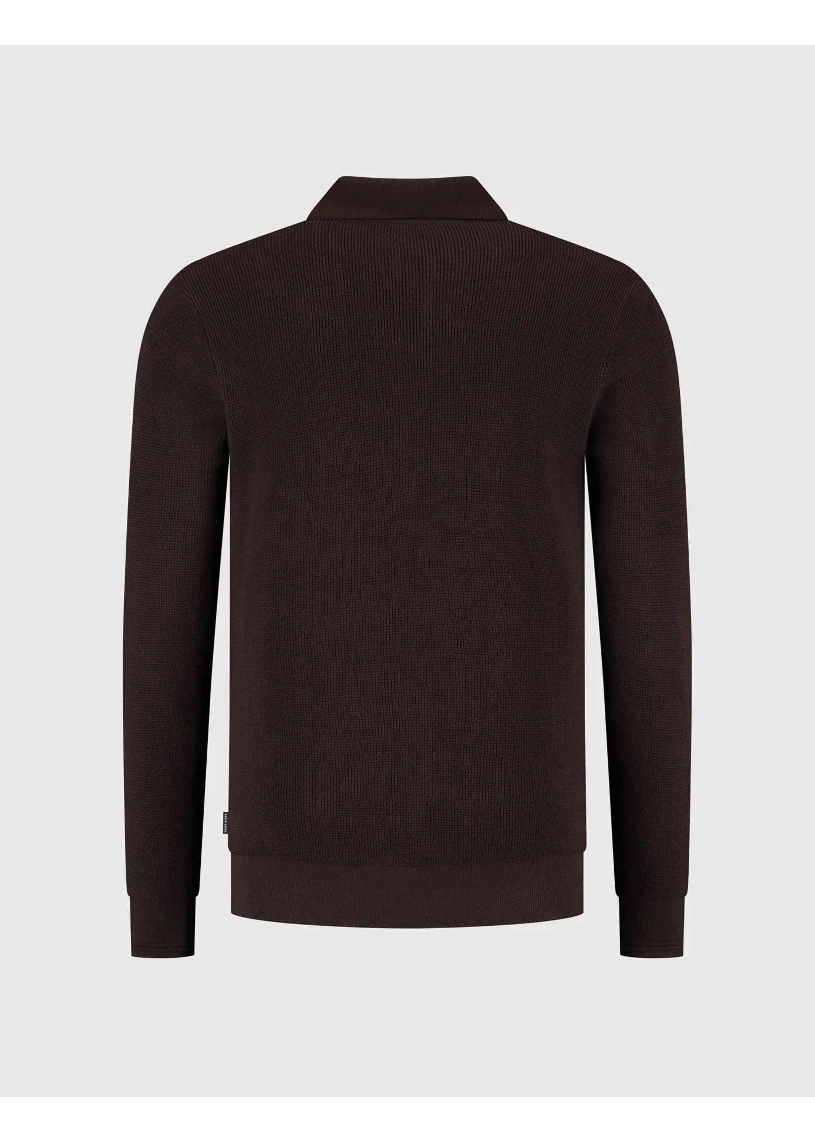 SAINT STEVE  SAINT STEVE knitted polo - koffie  sander