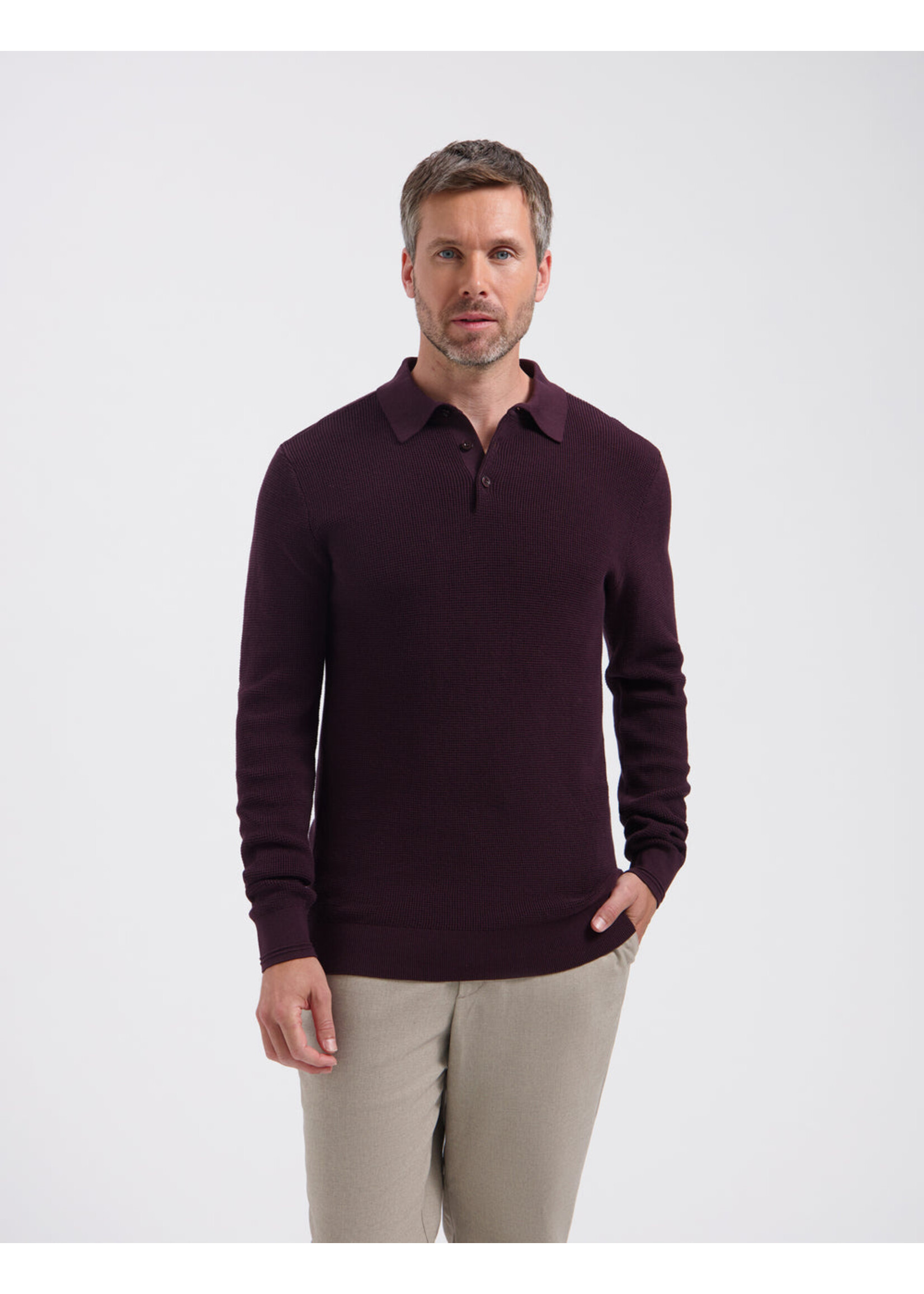 SAINT STEVE  SAINT STEVE Knitted polo Merlot