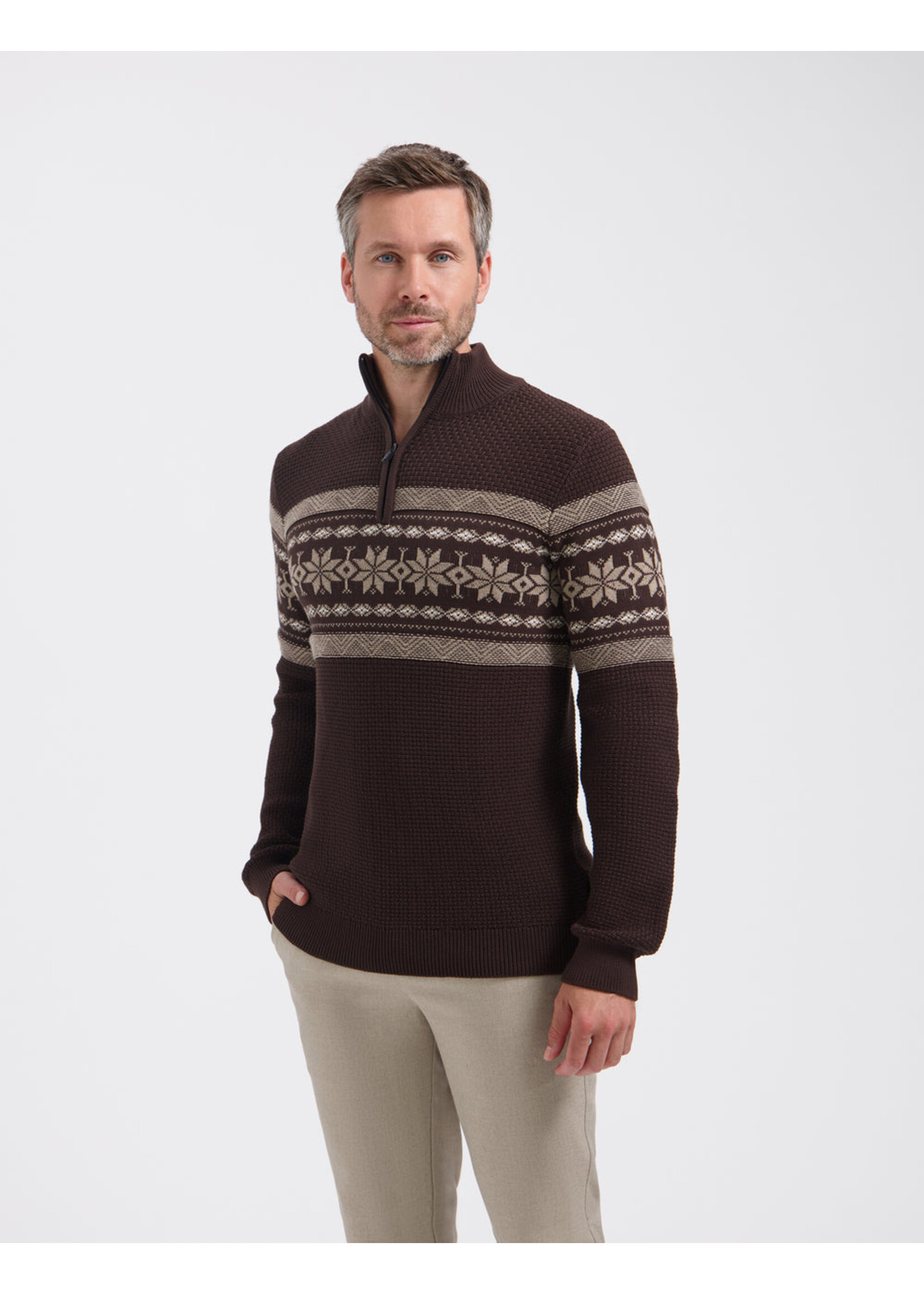 SAINT STEVE  SAINT STEVE Knitted trui koffie
