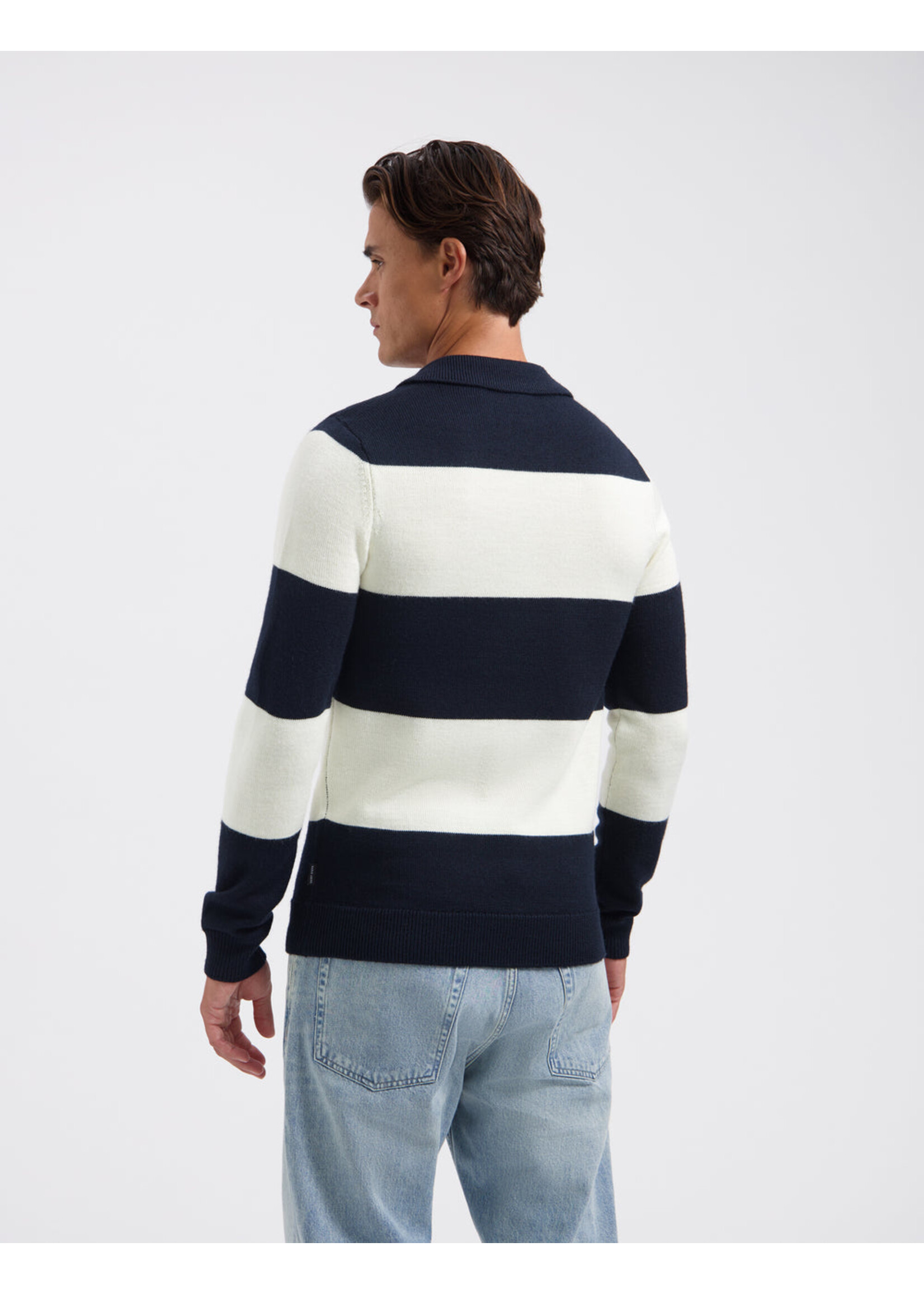SAINT STEVE  SAINT STEVE Knitted Polo Navy White