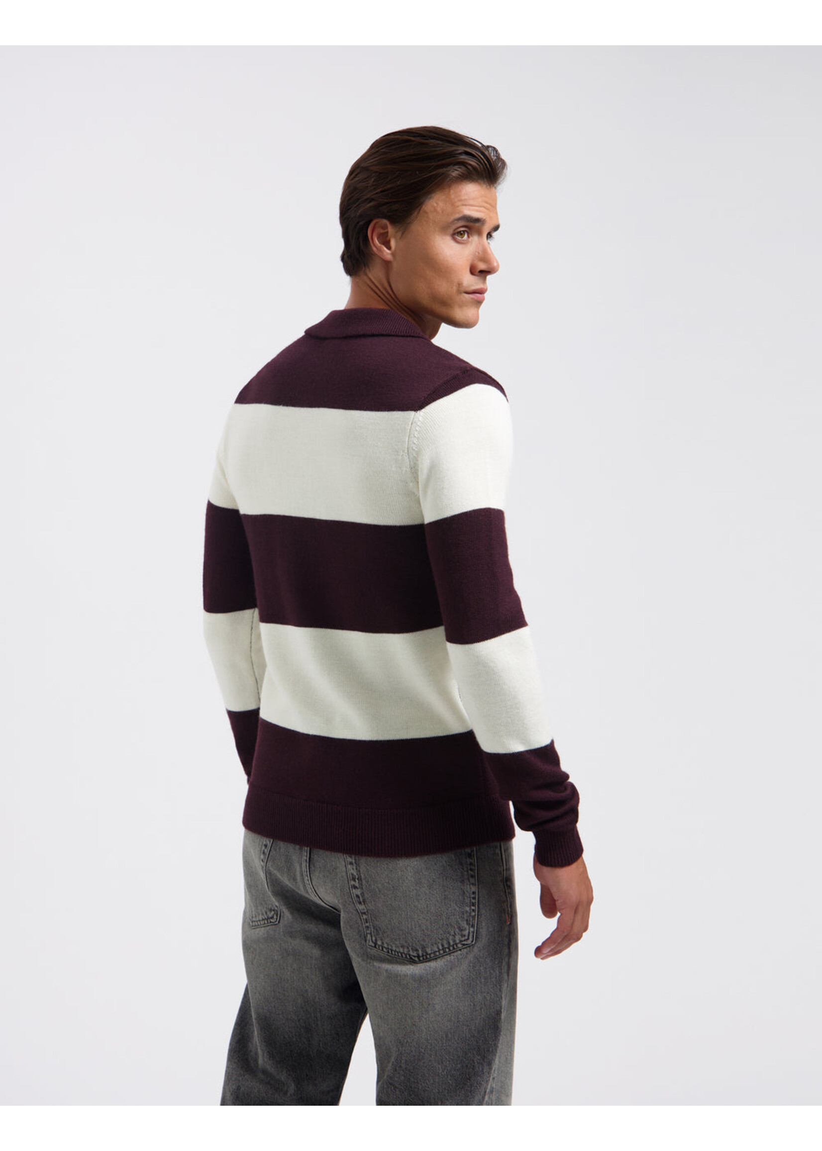 SAINT STEVE  SAINT STEVE Knitted Polo Merlot White