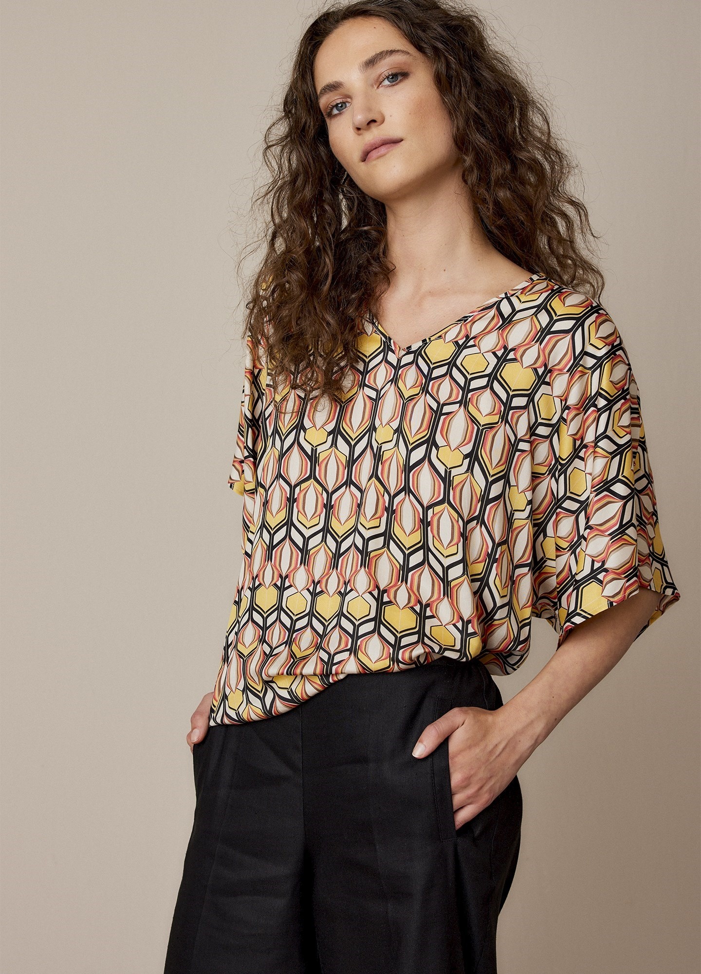 Summum top met print sale