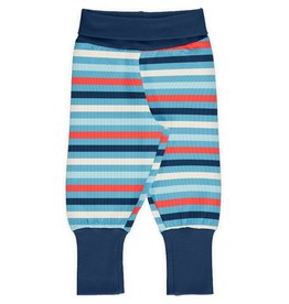 Maxomorra Broek, stripe red/sky/navy (0-2j)