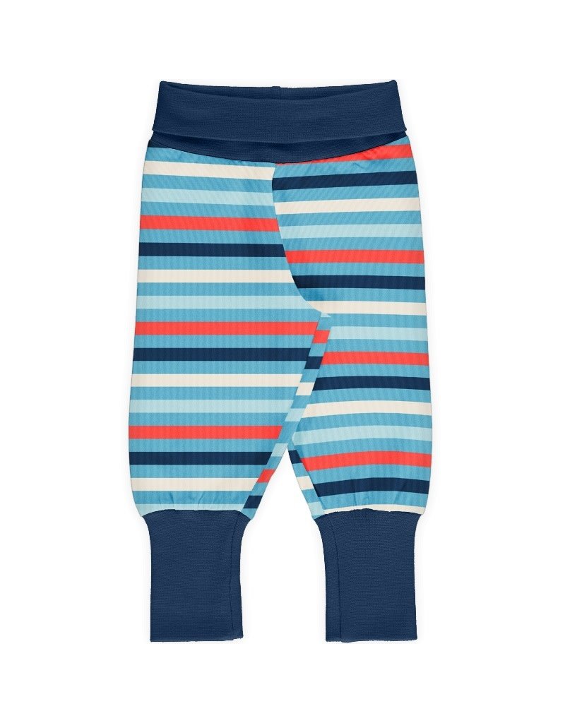 Maxomorra Maxomorra - broek, rib, stripe red/sky/navy (0-2j)