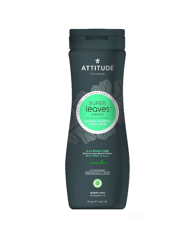 Attitude Attitude - Super Leaves 2-in-1 Shampoo and Body Wash, Scalp Care Men