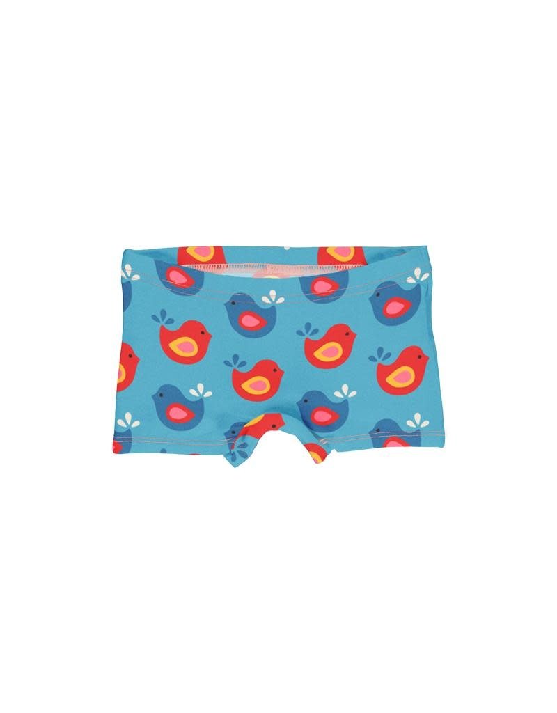 Maxomorra Maxomorra - boxer, blauw, bright birds (0-2j)