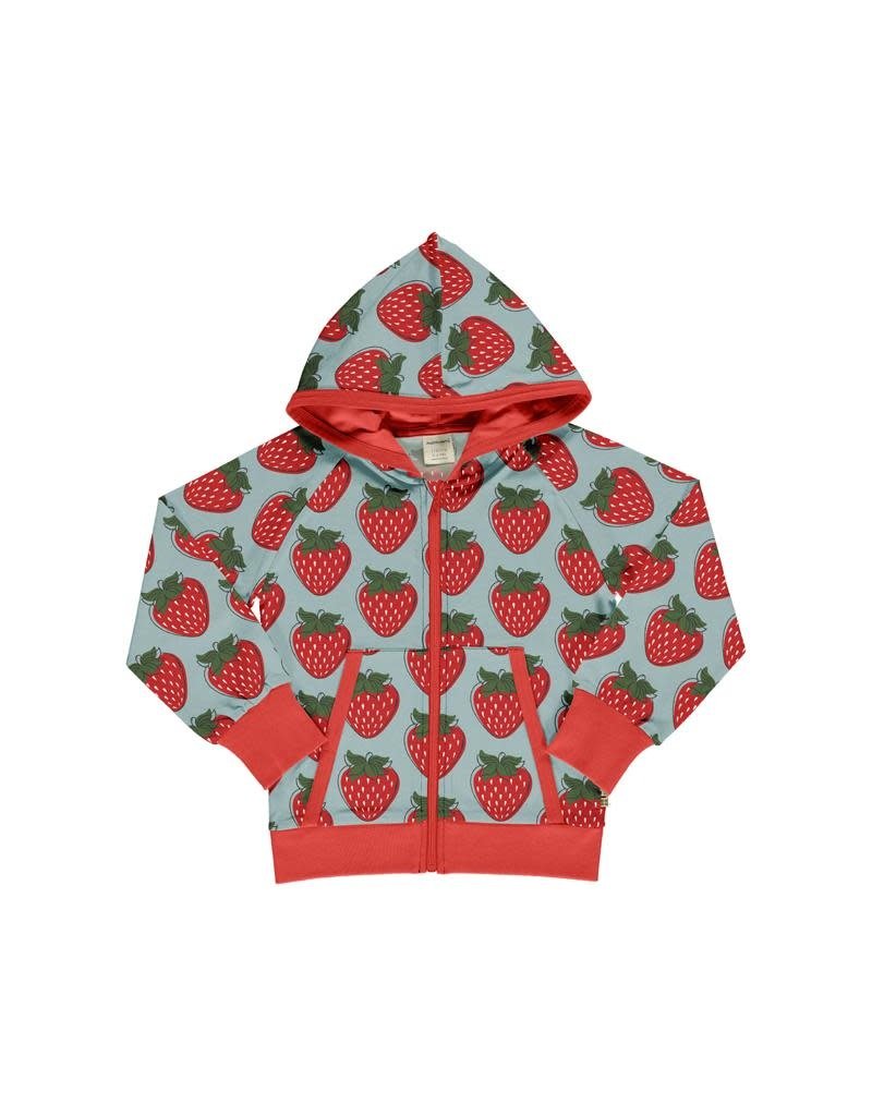 Maxomorra Maxomorra - cardigan met kap, sweat, strawberry (3-16j)