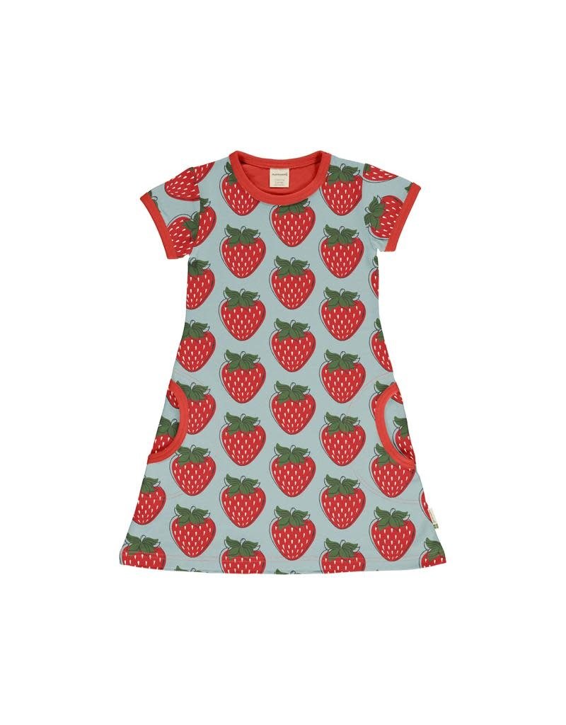 Maxomorra Maxomorra - jurk, ss, strawberry (0-2j)